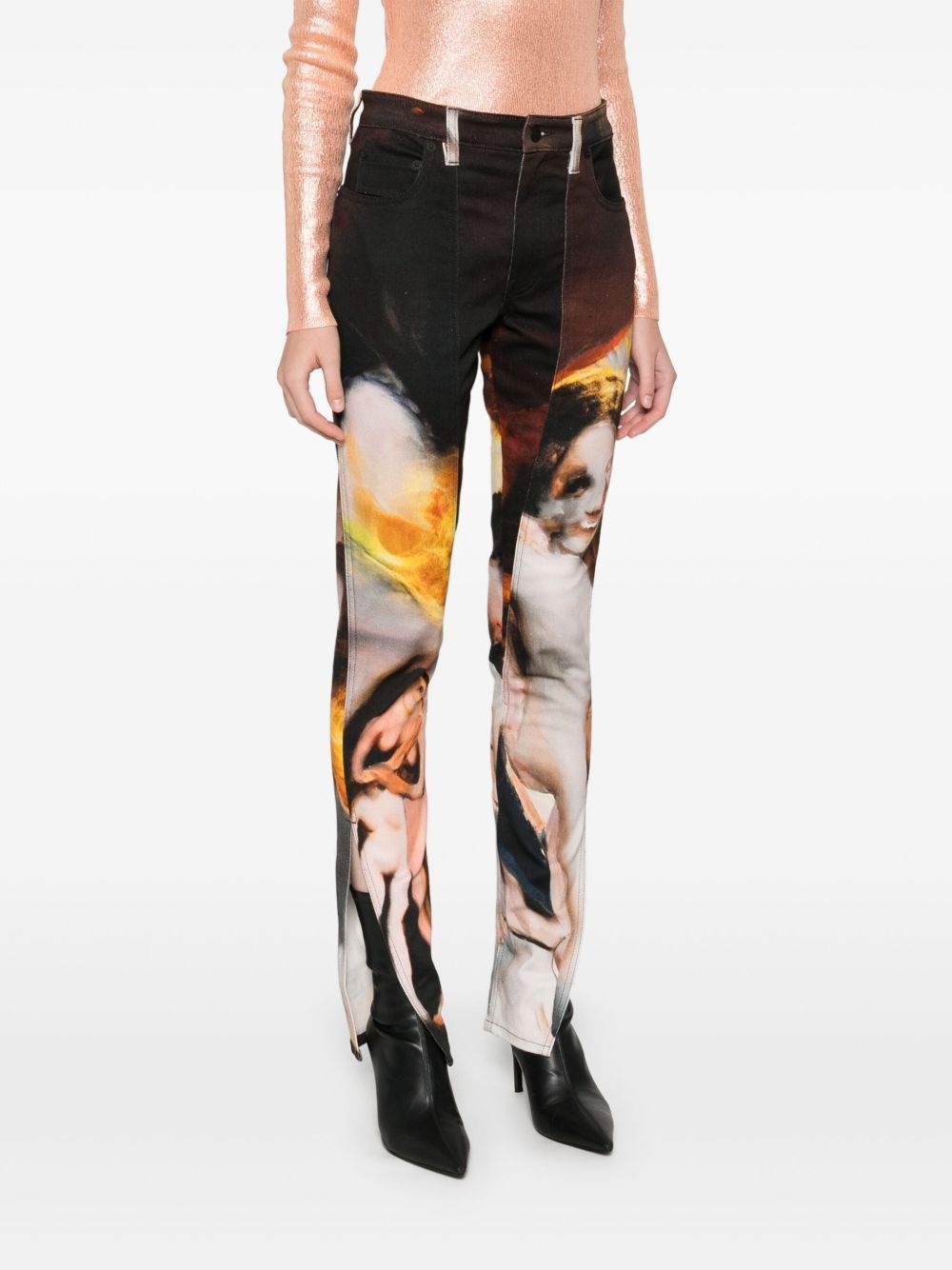 x Ambera Wellmann sunset-printed jeans - 3