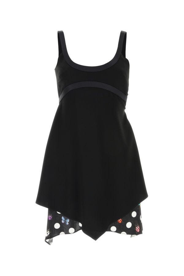 Black acetate blend mini dress - 1