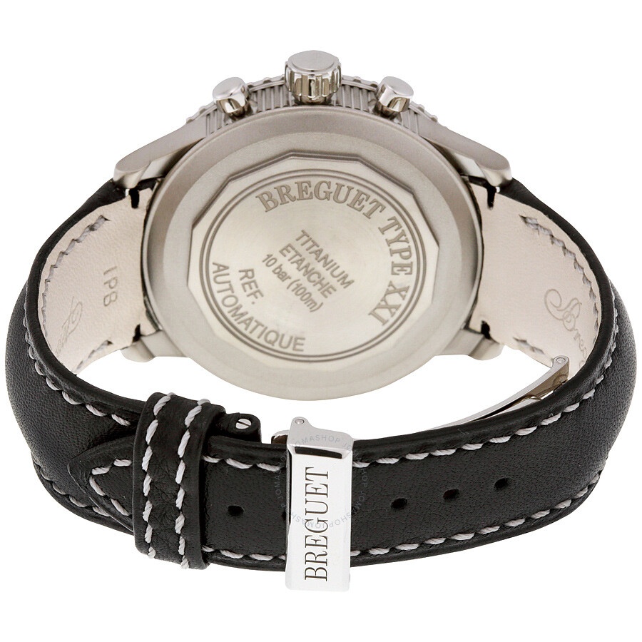 Breguet Transatlantique Type XXI Flyback Automatic Black Dial Black Leather Men's Watch 3810TIH23ZU - 3