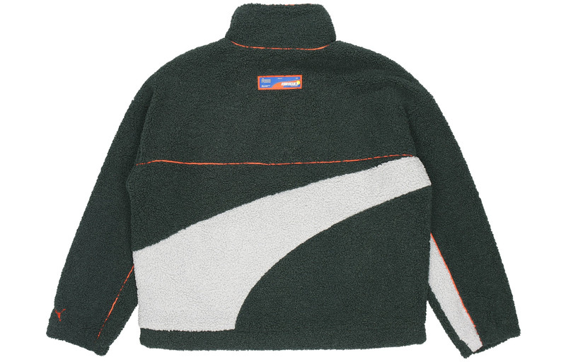 PUMA PUMA x ROARINGWILD Crossover Sherpa Jacket Contrasting Colors Zipper Pocket Fleece Stay Warm Logo Gr outlook