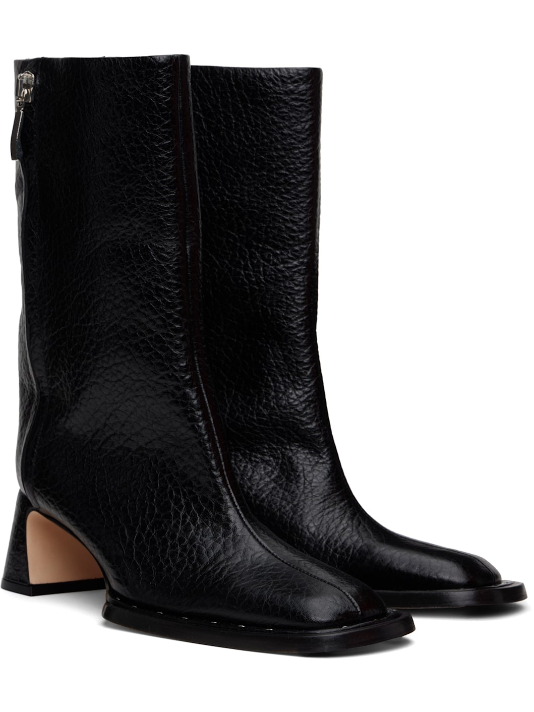 Black Raleigh Grain Ankle Boots - 4