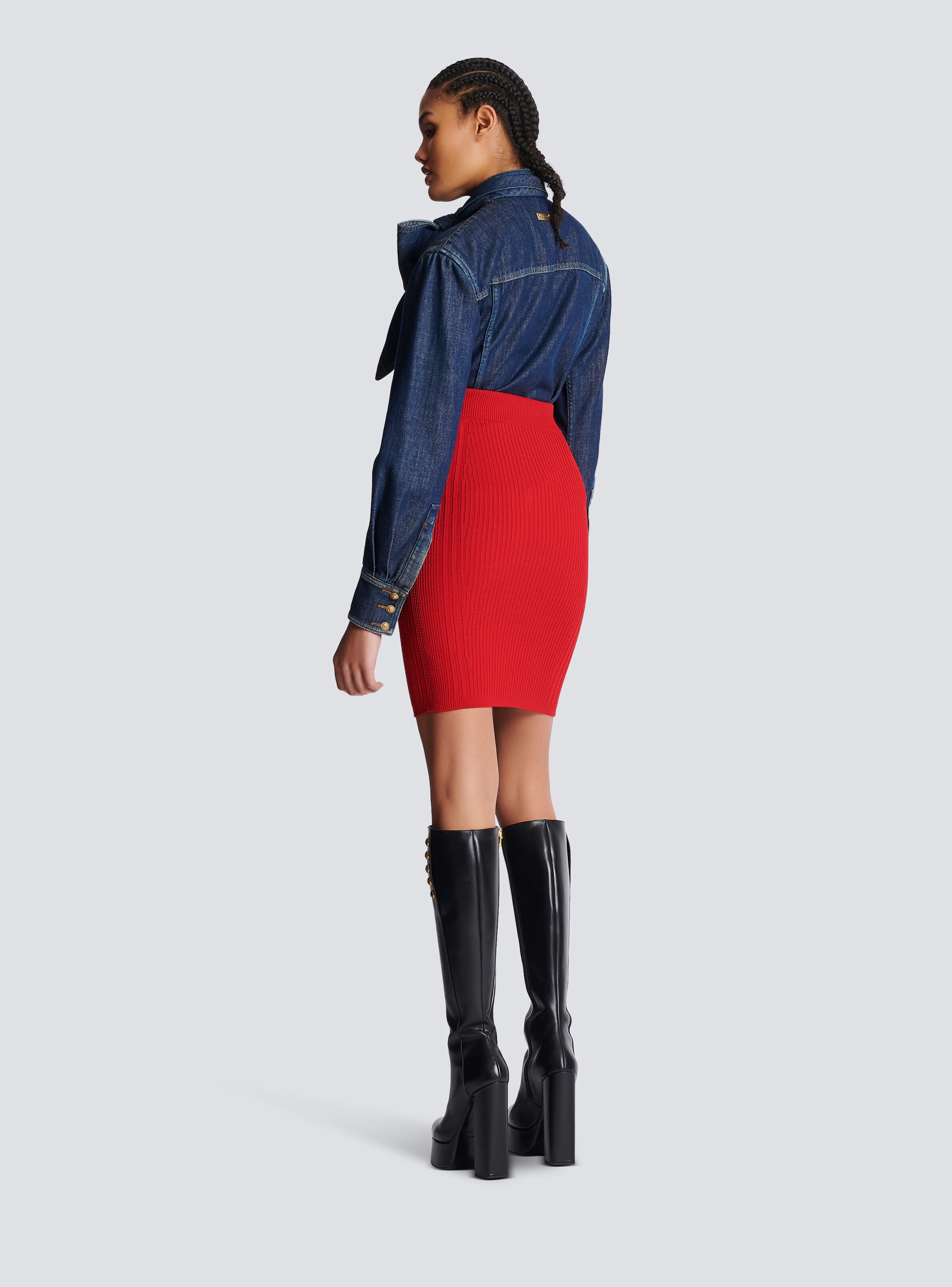 Knit pencil skirt - 4