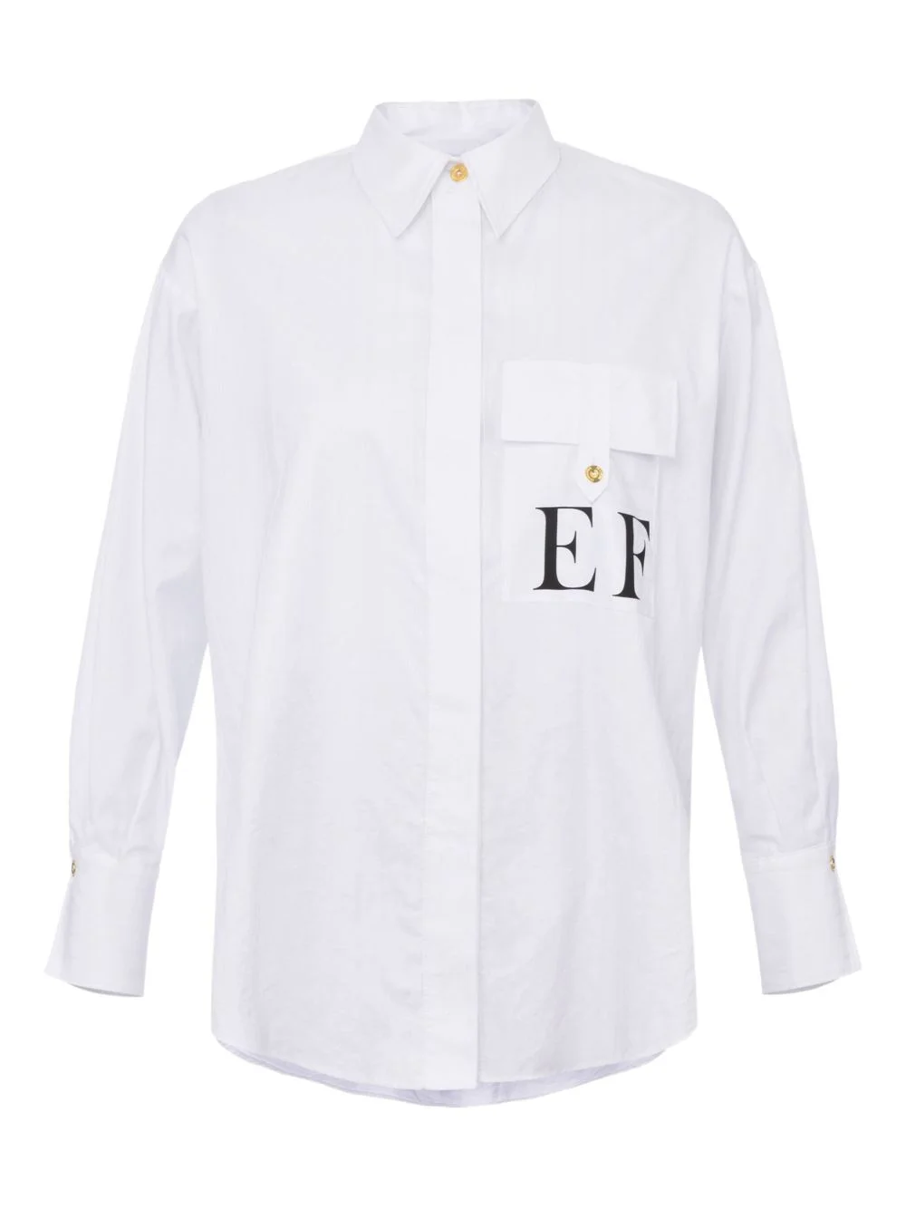 logo-print button-up shirt - 1