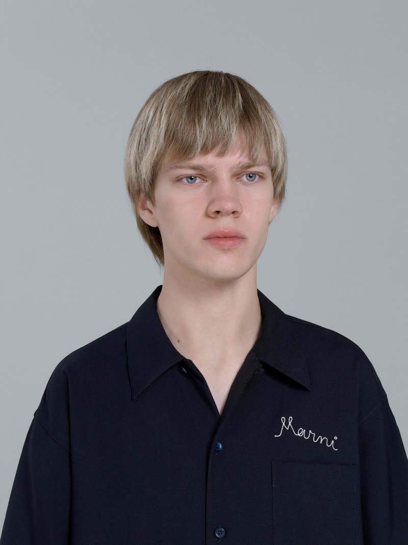 LOGO EMBROIDERY BOWLING SHIRT 4