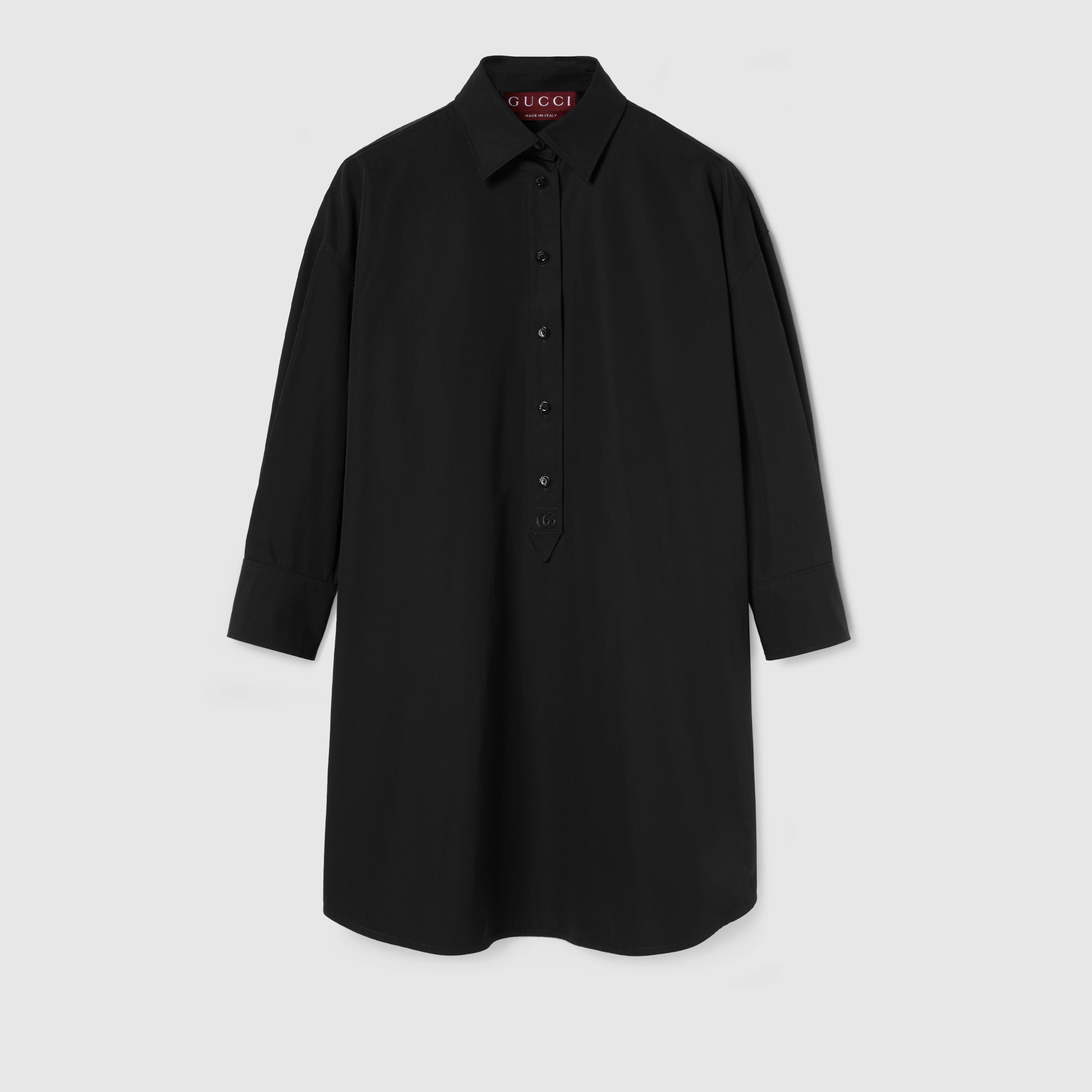 Cotton poplin shirt with embroidery - 1