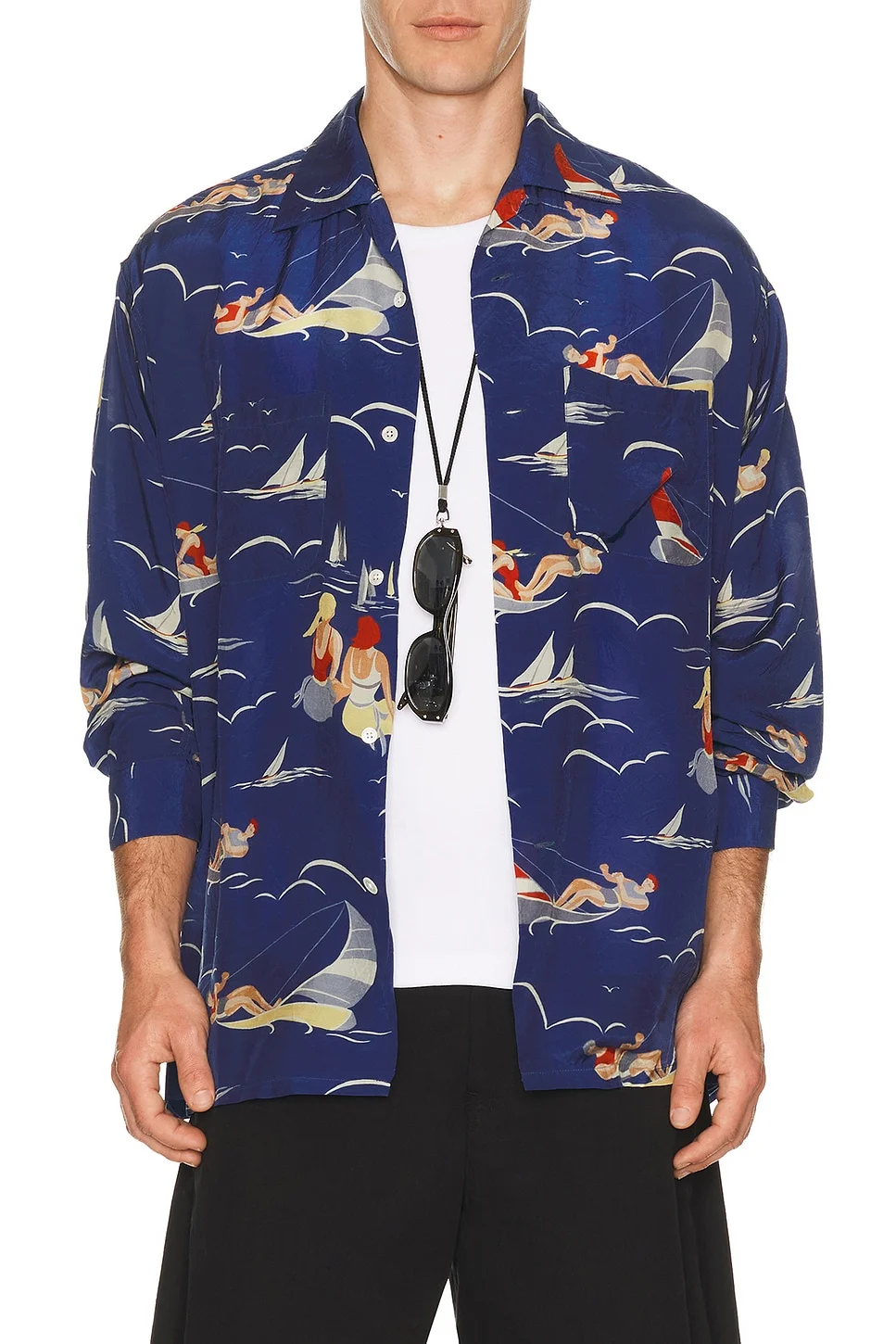 Open Collar Cupro Print - 1