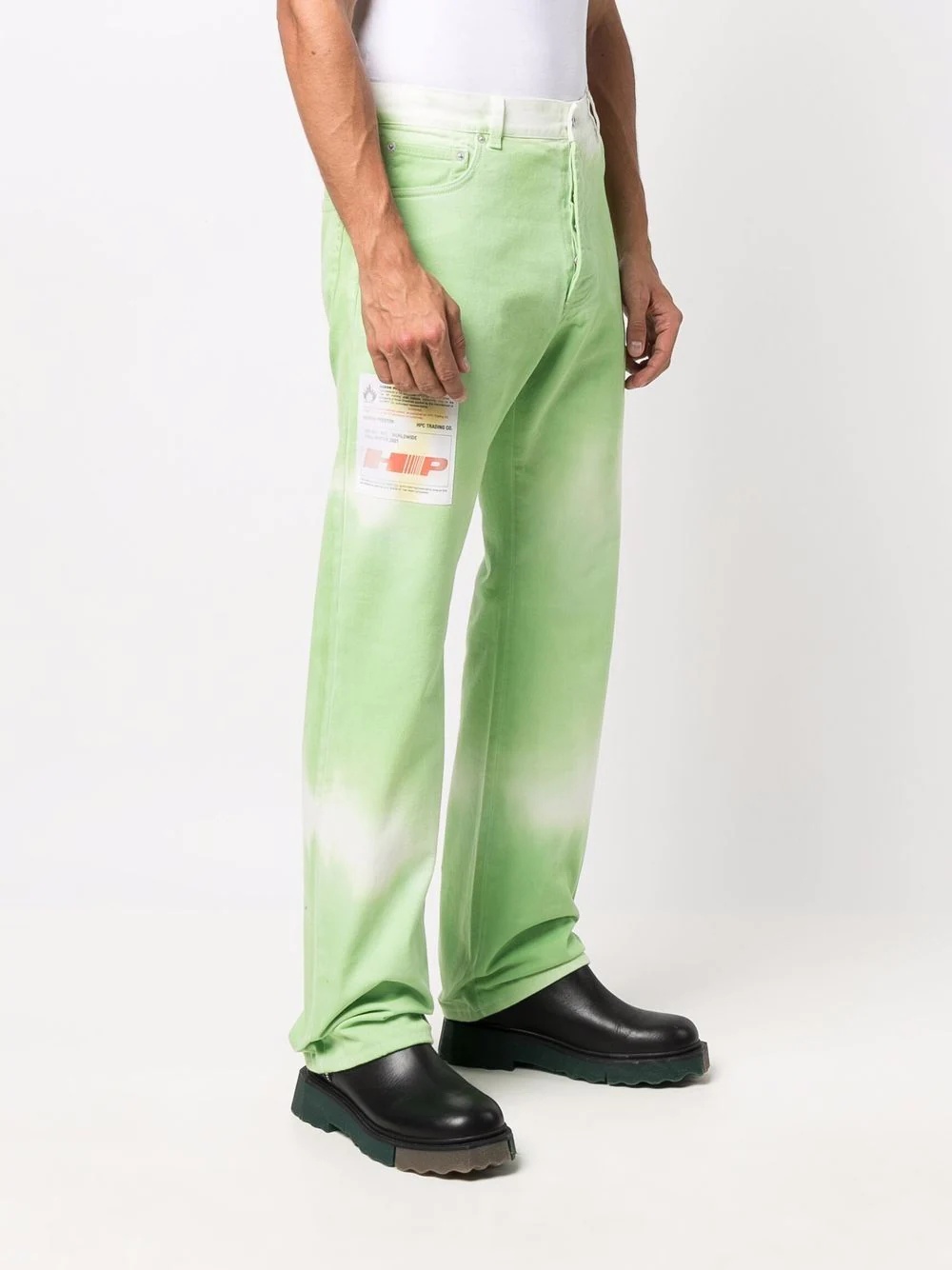 logo-patch tie-dye trousers - 3