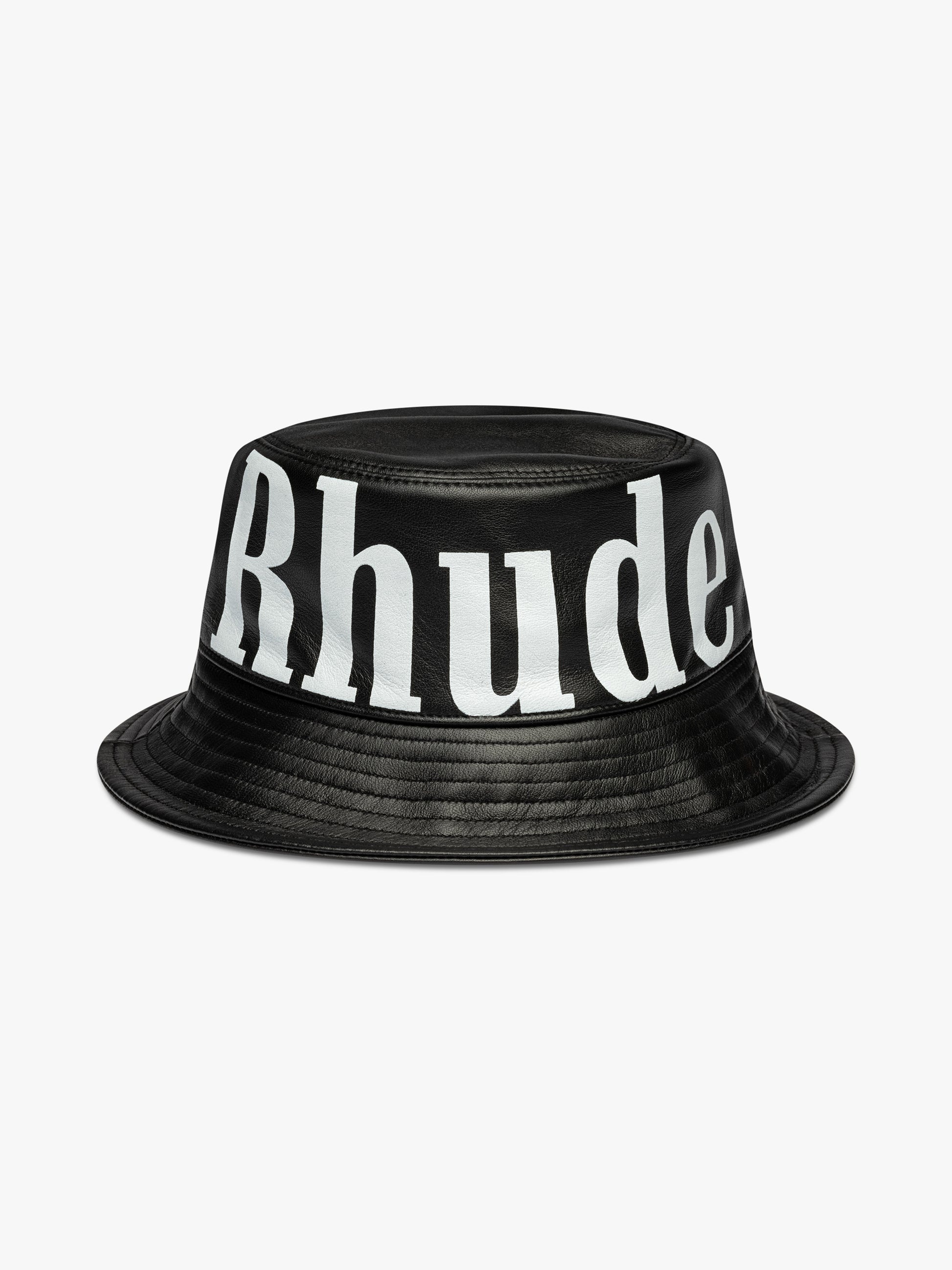 LOGO LEATHER BUCKET HAT - 1