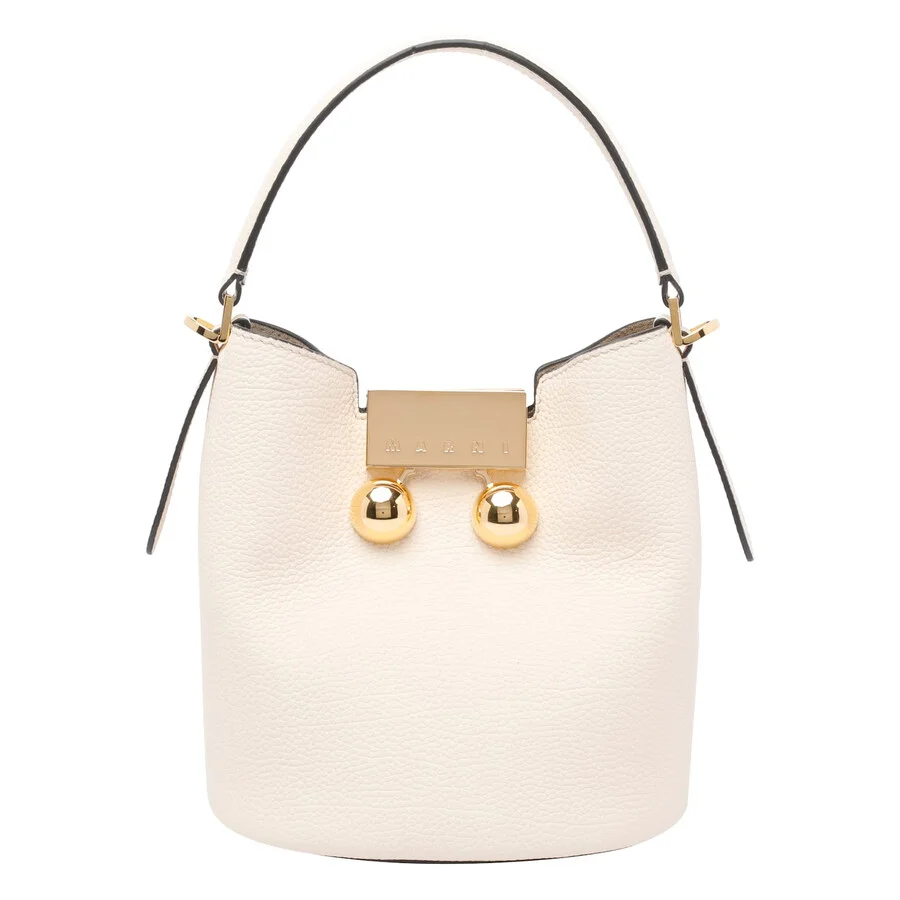 Marni Medium trunkaroo White Leather Shoulder Bag - 1