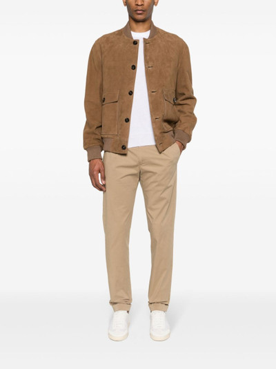 Yves Salomon buttoned suede bomber jacket outlook