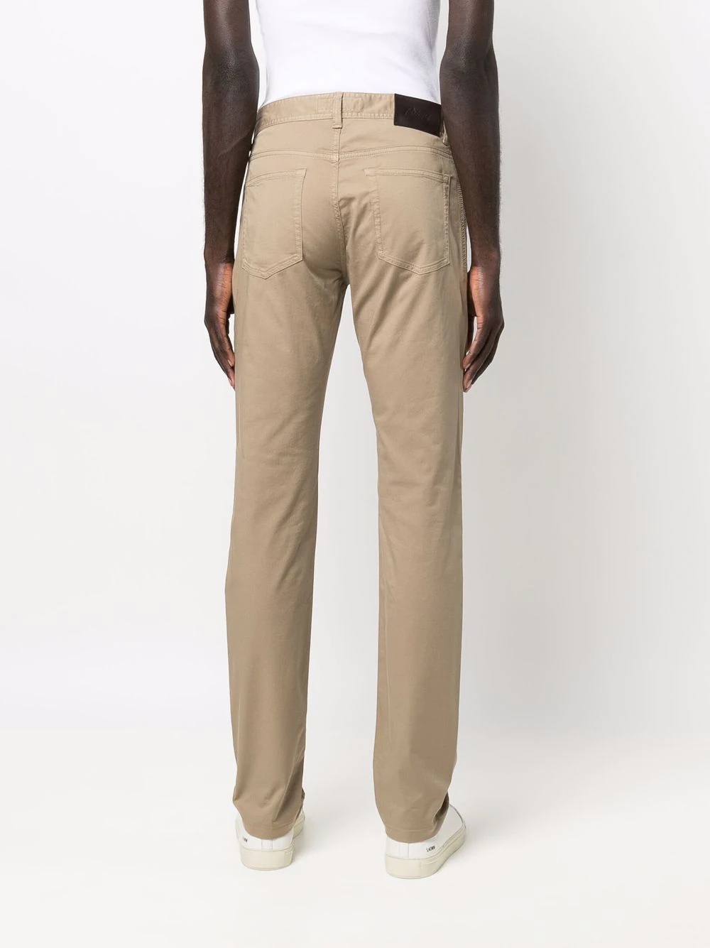 slim-cut chino trousers - 4