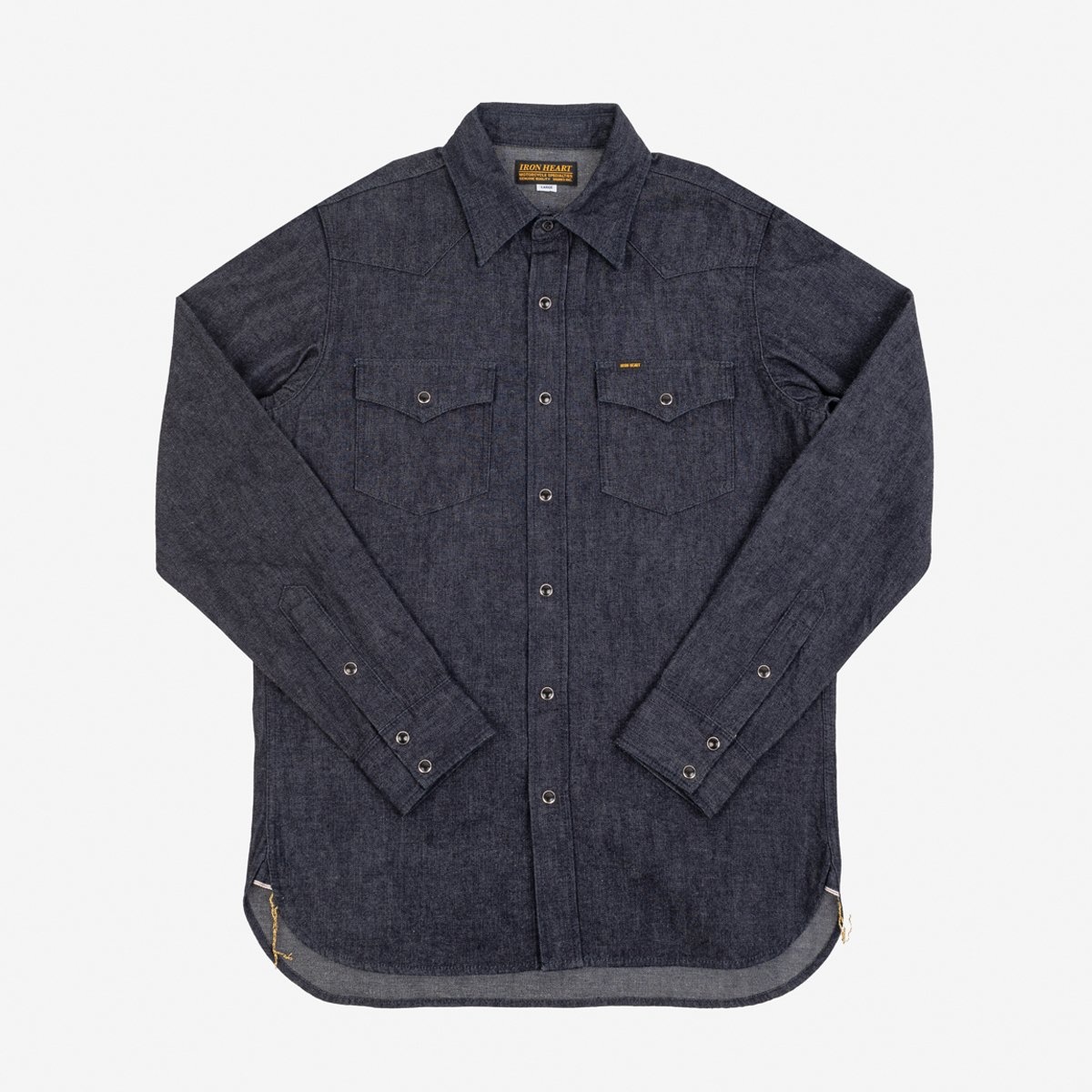 IHSH-350-IND 10oz Selvedge Denim Western Shirt - Indigo - 1