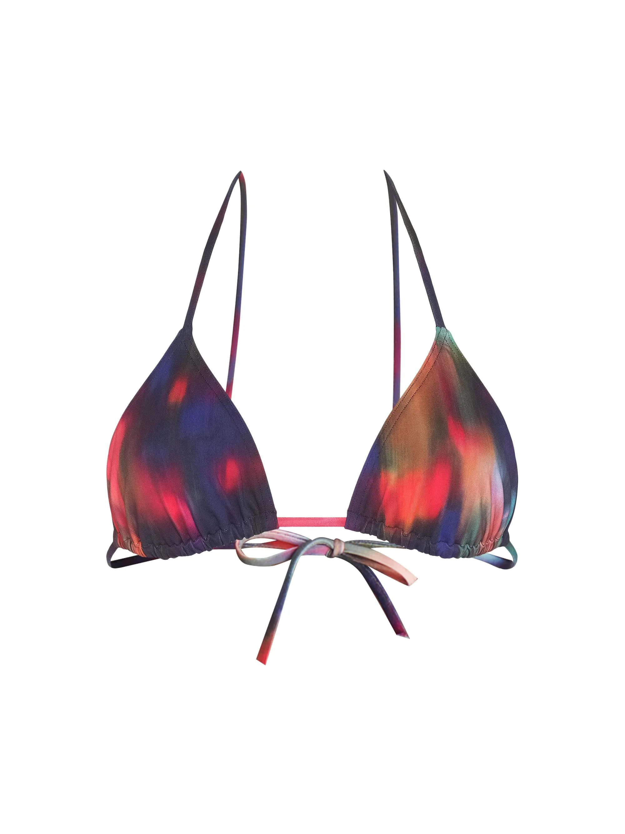 Women's Spatiale Abstract Triangle Bikini Top - Imprime Boreale - 1