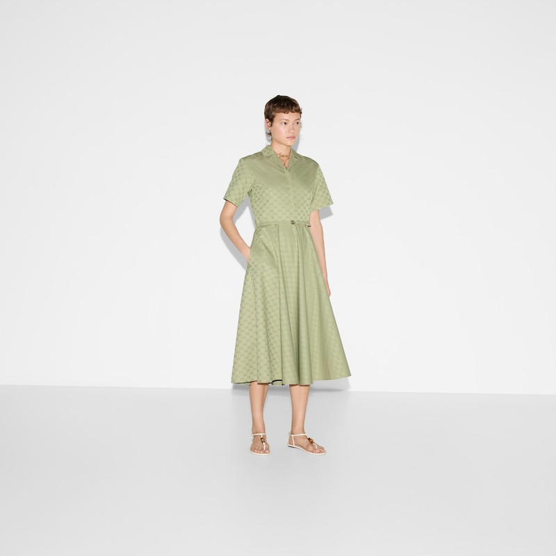 GUCCI Mid-length GG cotton gabardine dress outlook