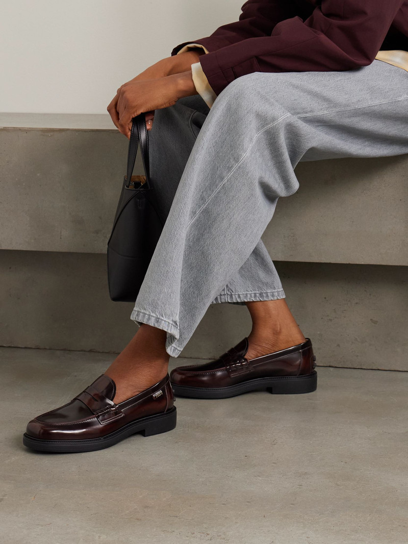 Tod's Glossed-leather loafers Dark brown outlook
