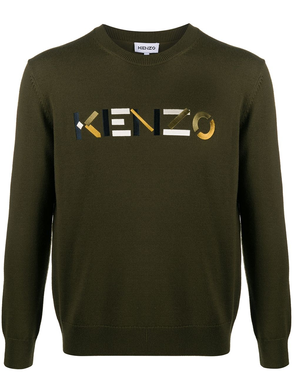 embroidered logo wool jumper - 1