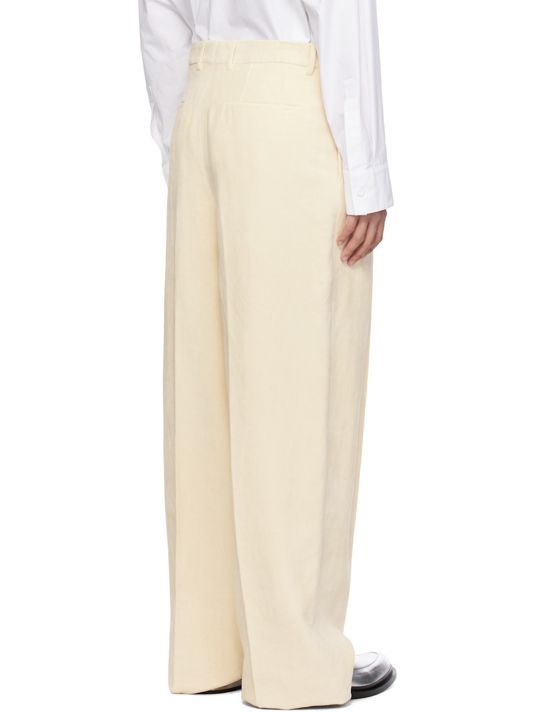 Beige Pleated Trousers - 3