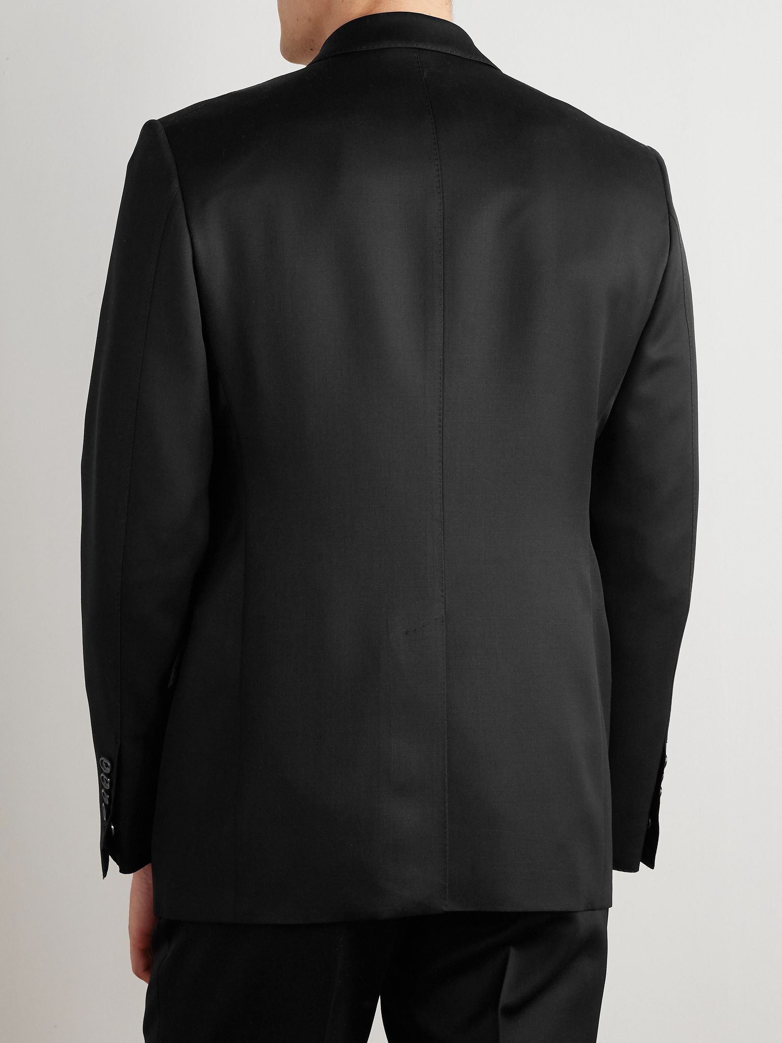 Shelton Grain de Poudre Wool and Mohair-Blend Suit Jacket Black - 3