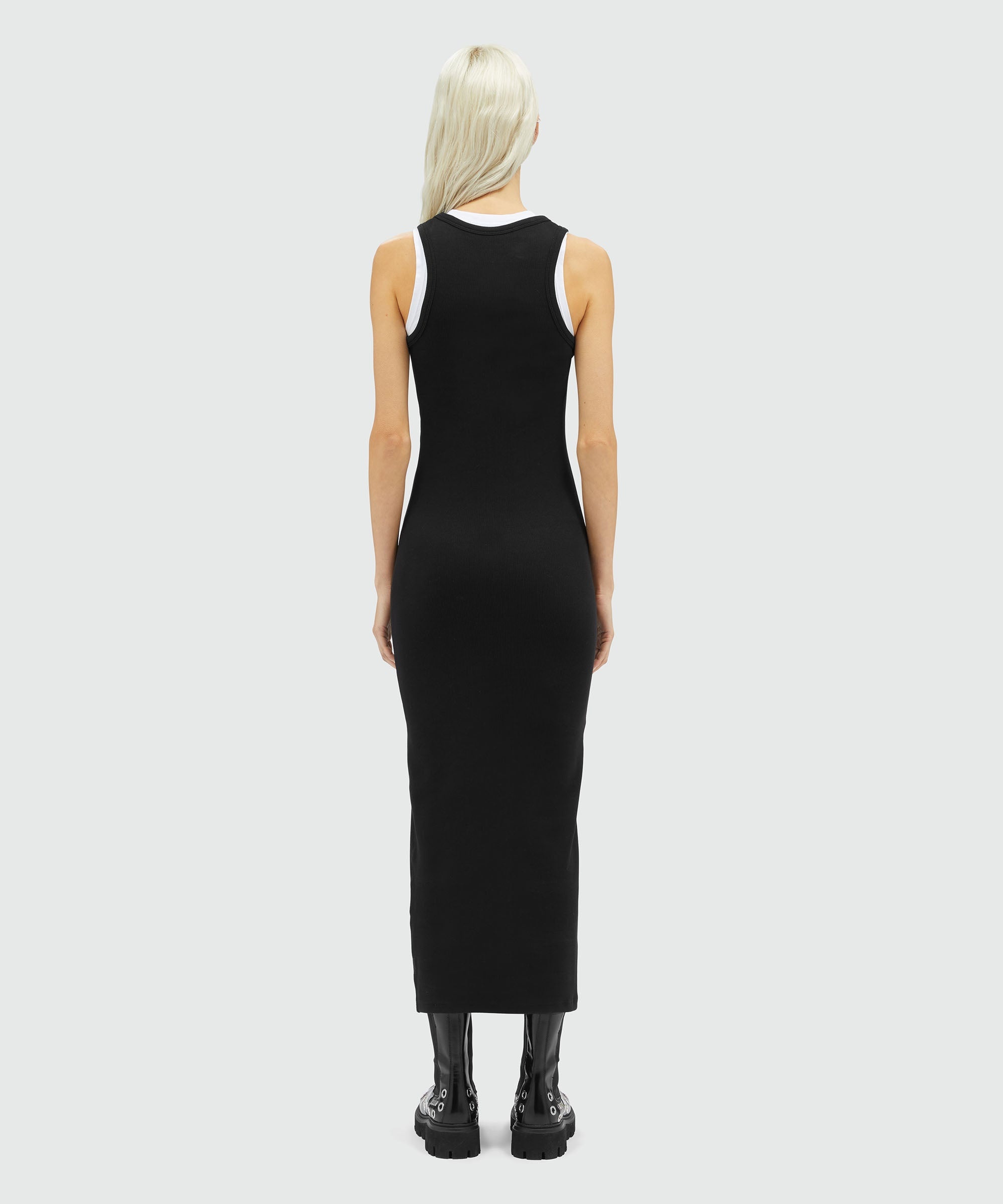 Ribbed cotton sleeveless dress - 3