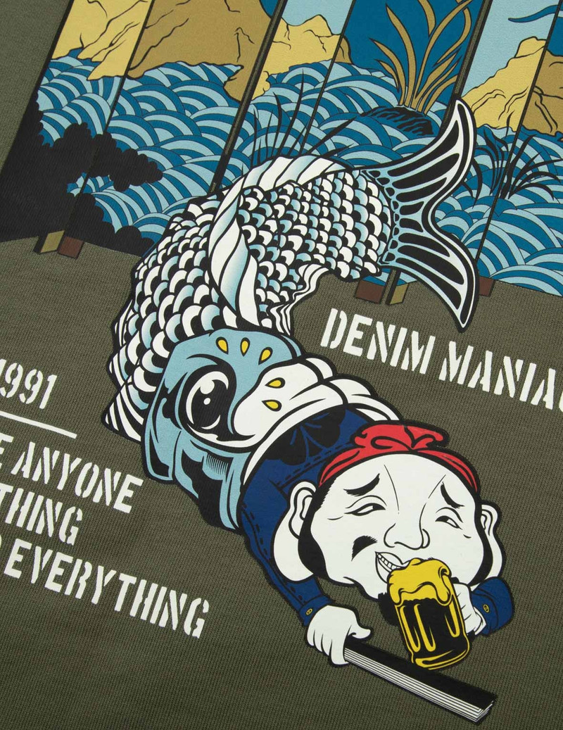 Godhead and Koinobori Print Loose Fit Short-Sleeves Sweatshirt 8