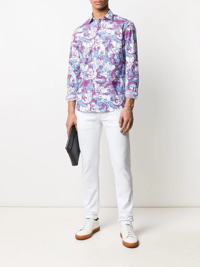 Etro illustrated mouse print curved hem shirt outlook