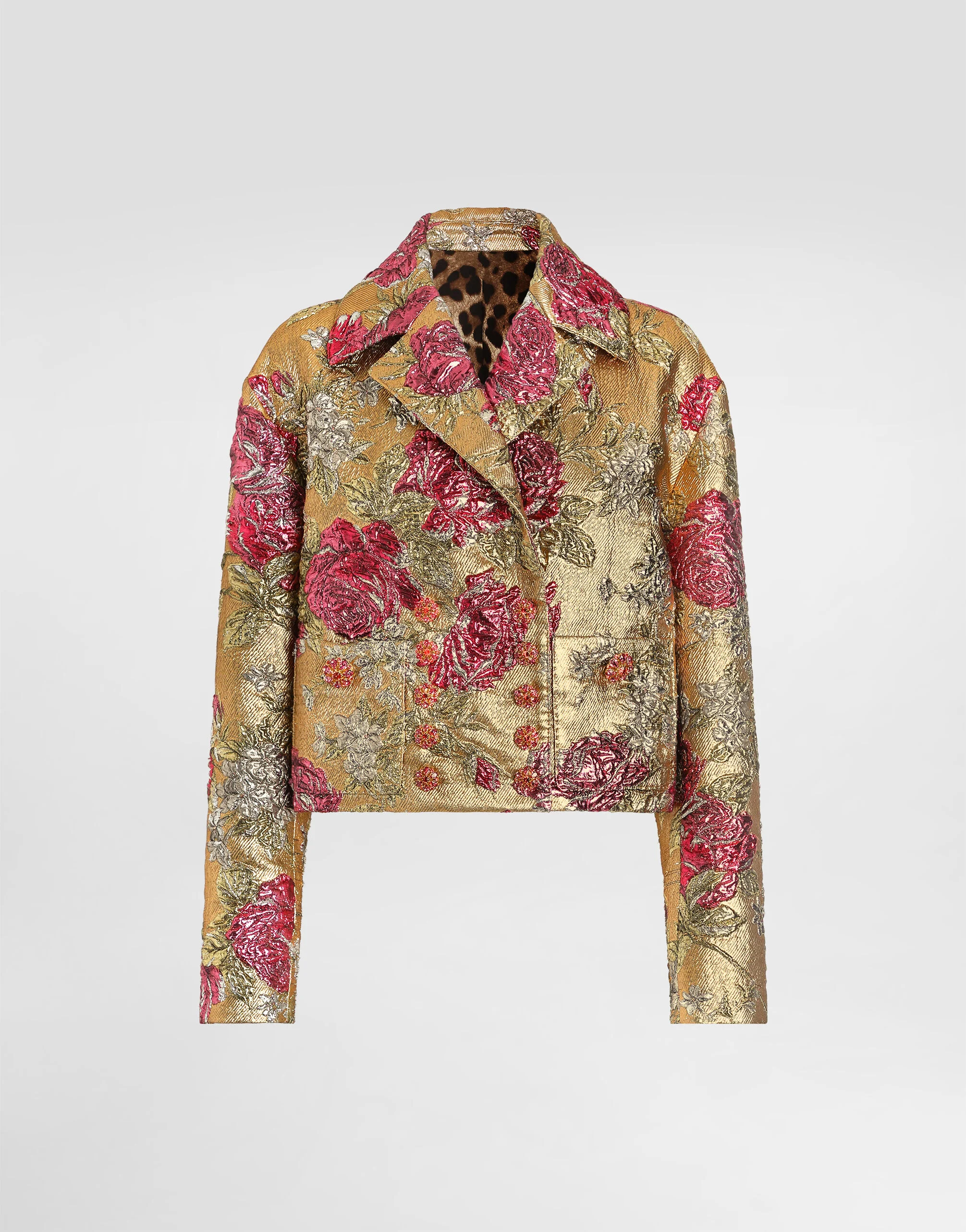 Double-breasted jacket in floral jacquard - 1