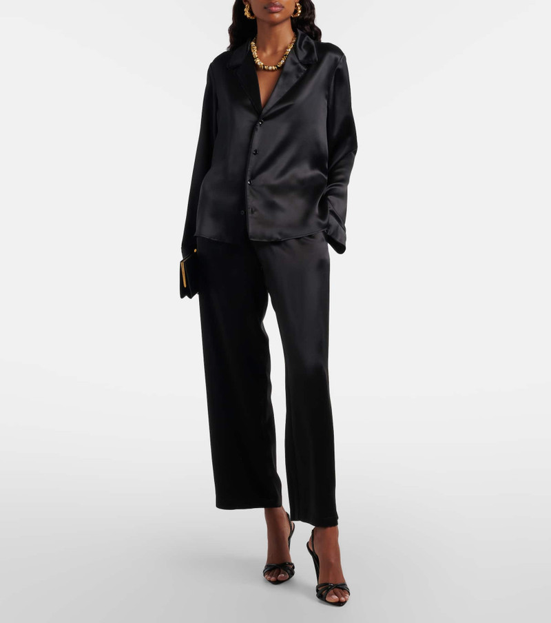 SAINT LAURENT Silk satin straight pants outlook