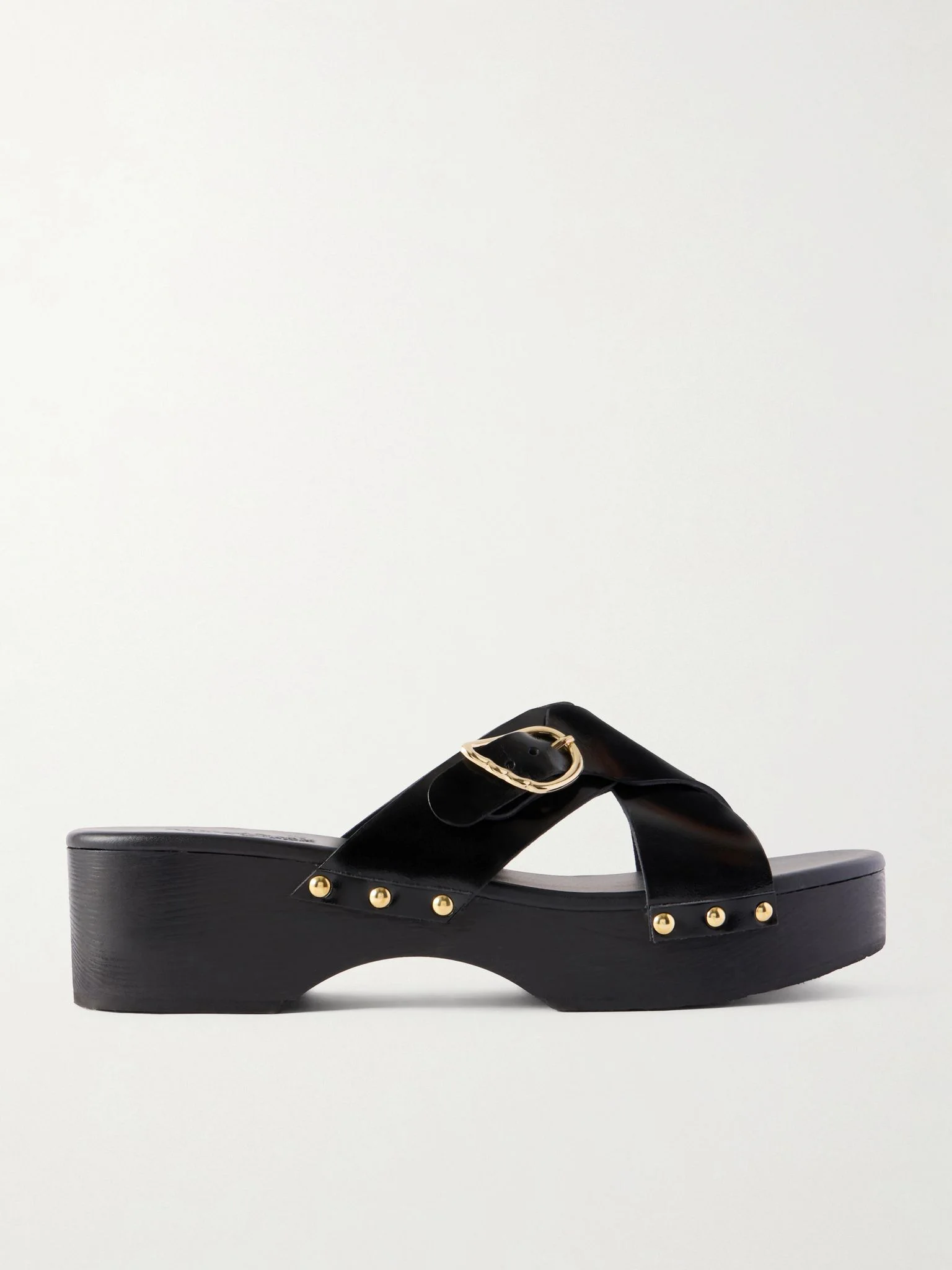 Marilisa Sabot studded leather clogs Black - 1