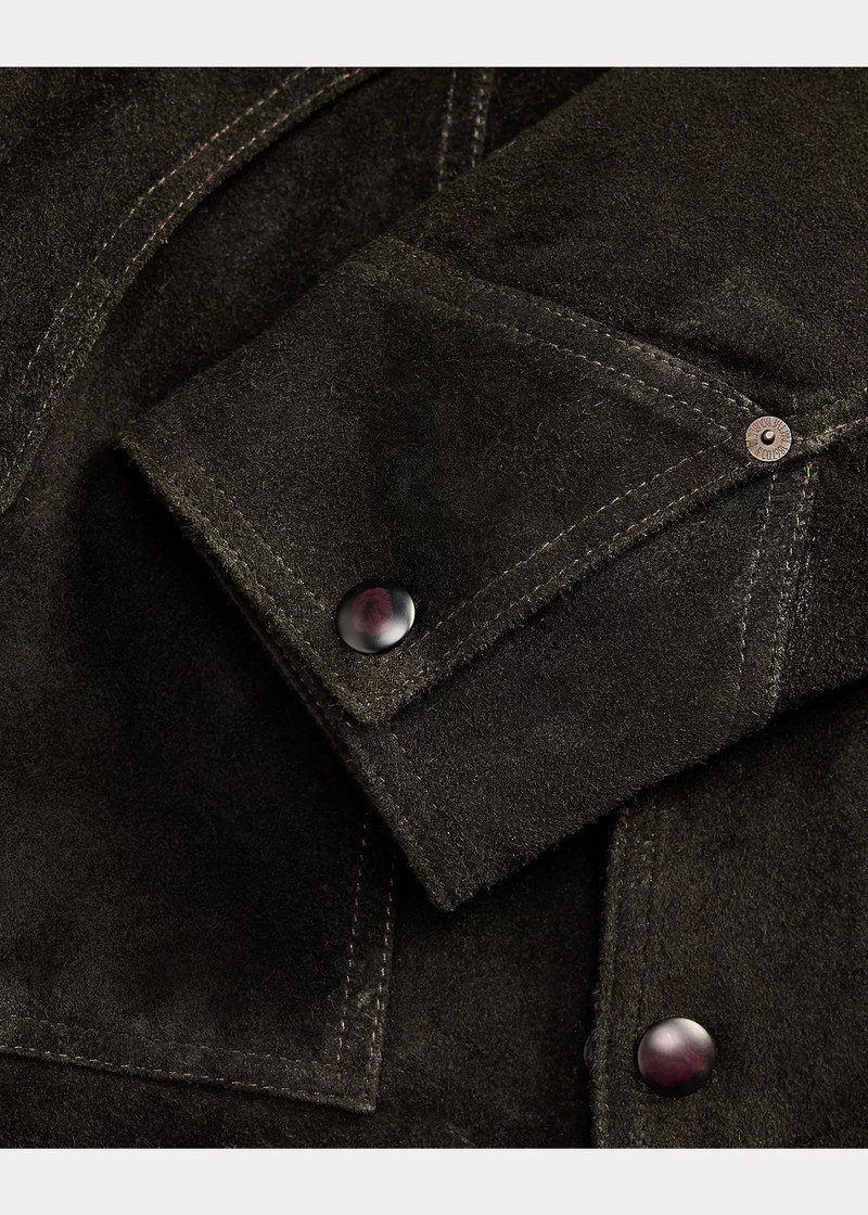 Shearling-Collar Suede Western Jacket 5