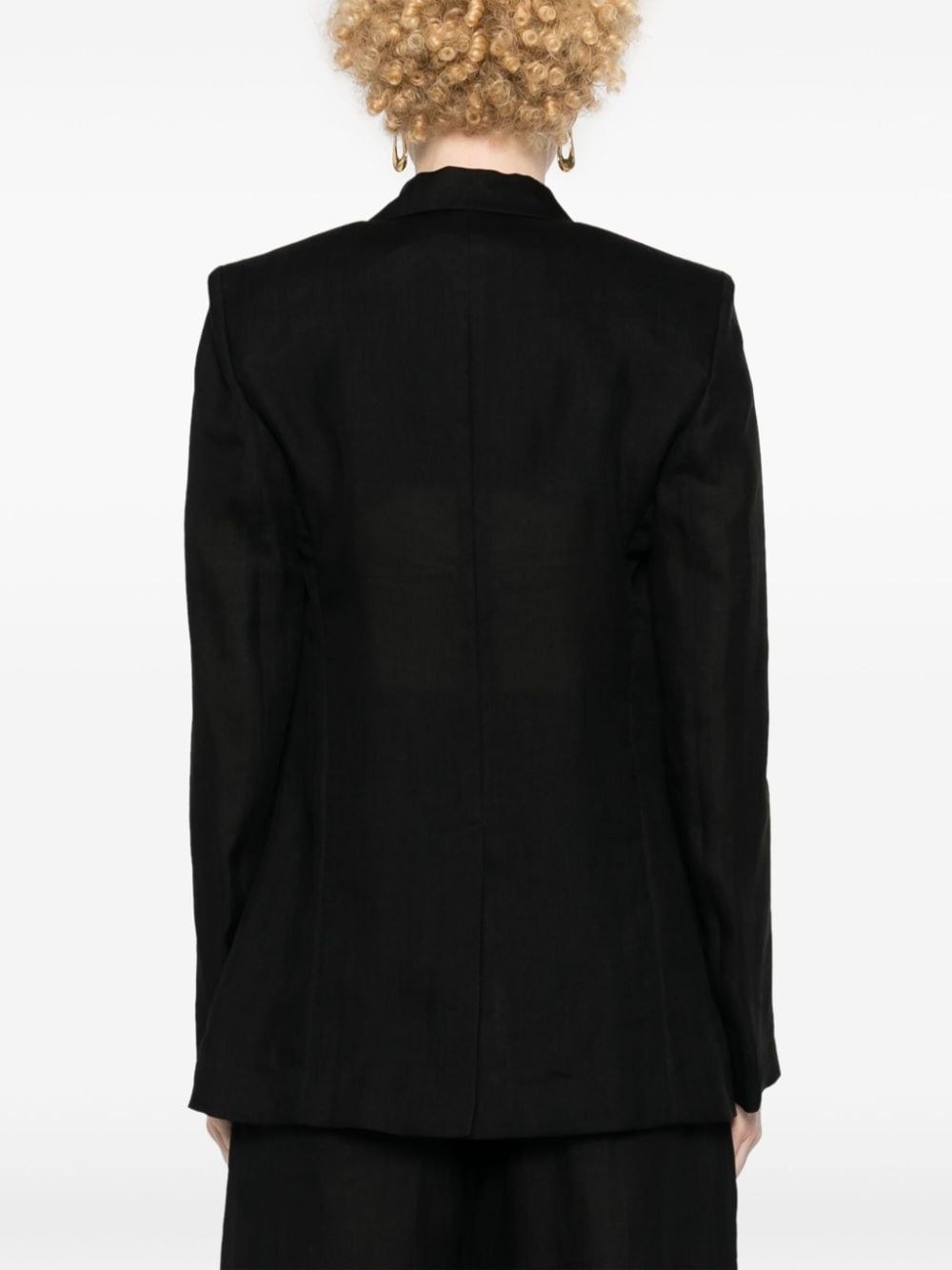 open-front ramie blazer - 4