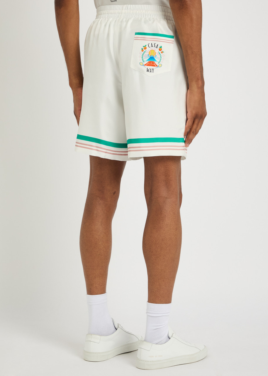 Casablanca Printed Silk-twill Shorts - 3
