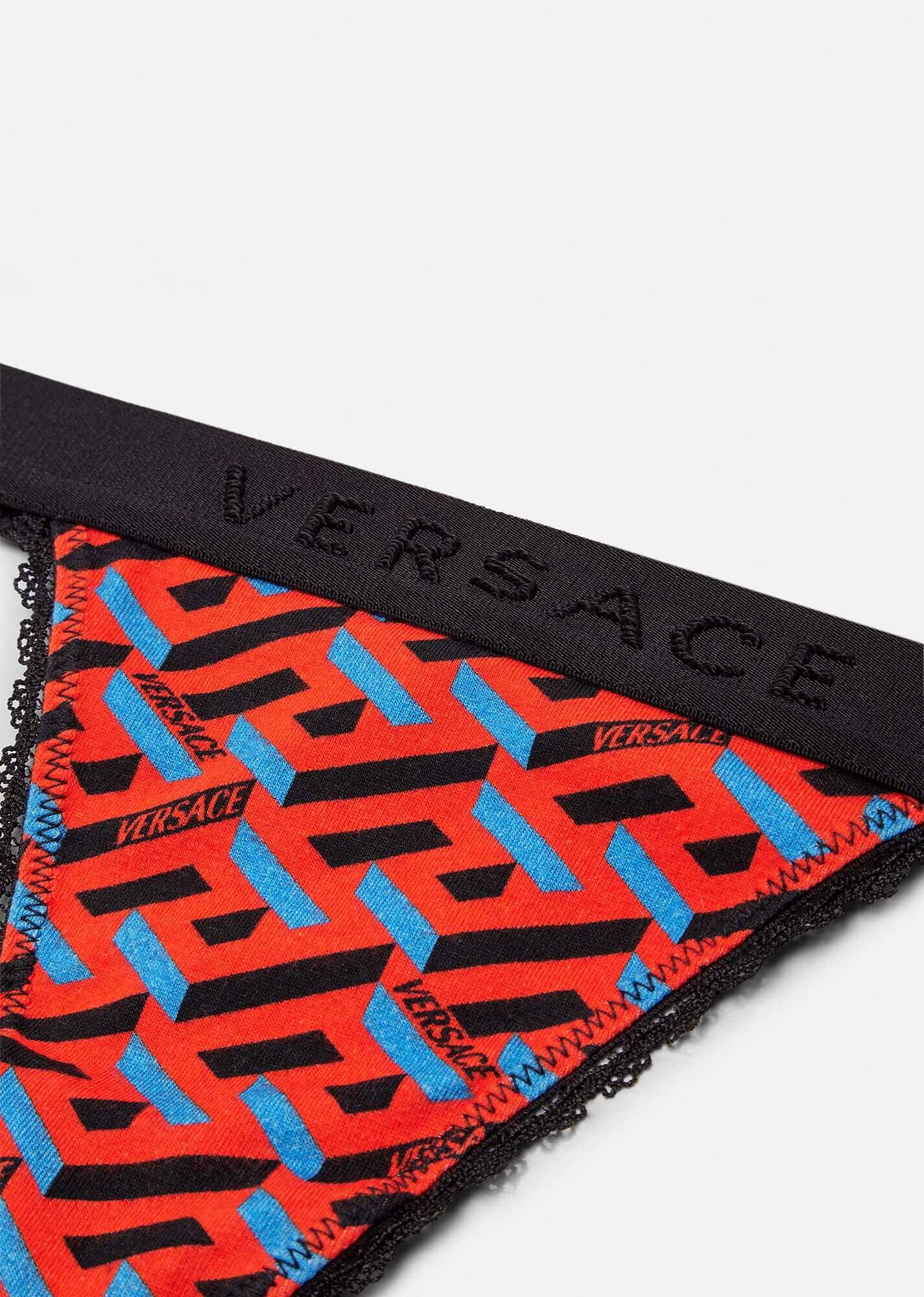 Greca Signature Print Thong - 2
