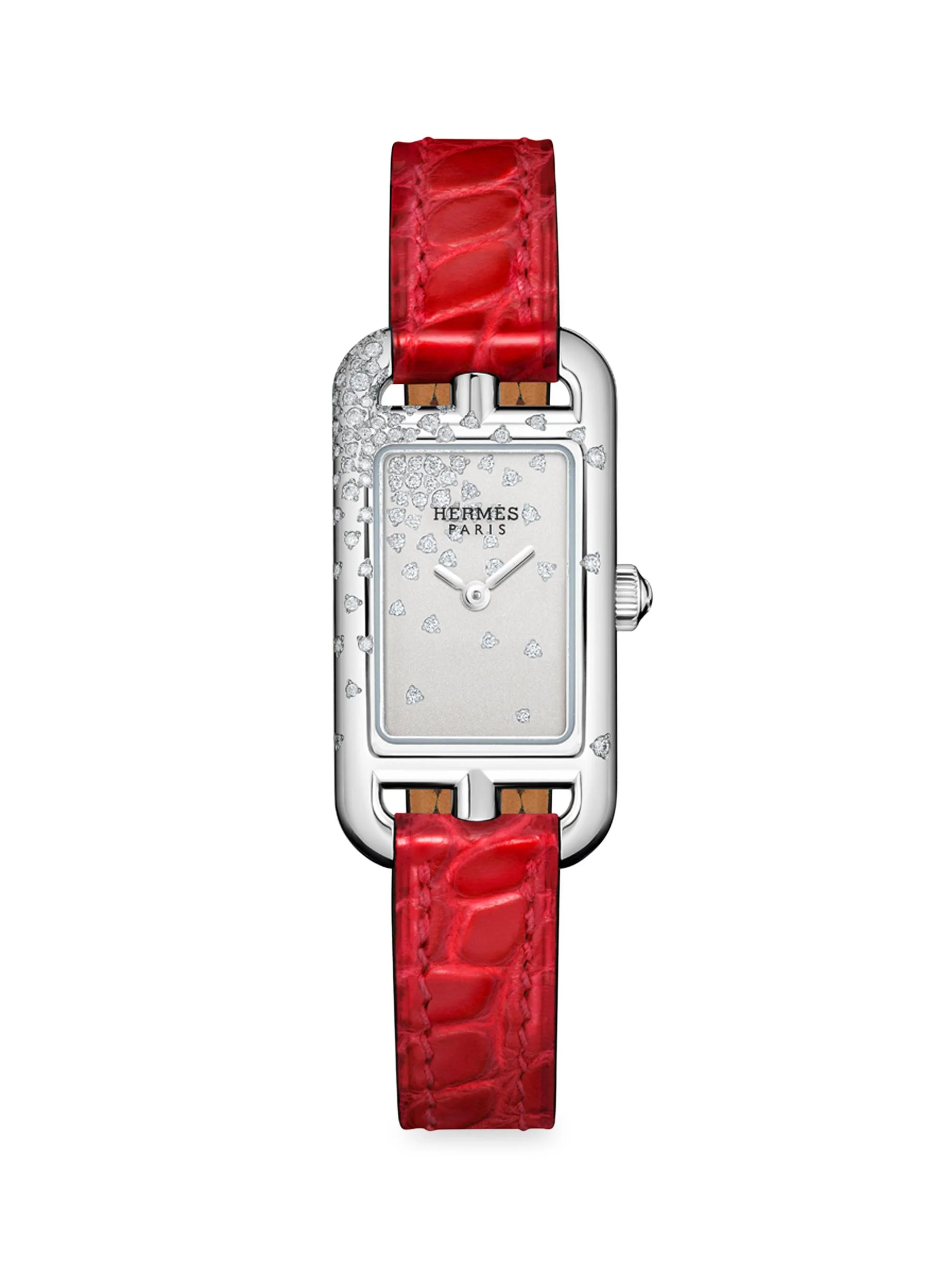 Women's Nantucket 29MM Stainless Steel, Diamond & Alligator Strap Watch - Red - 1