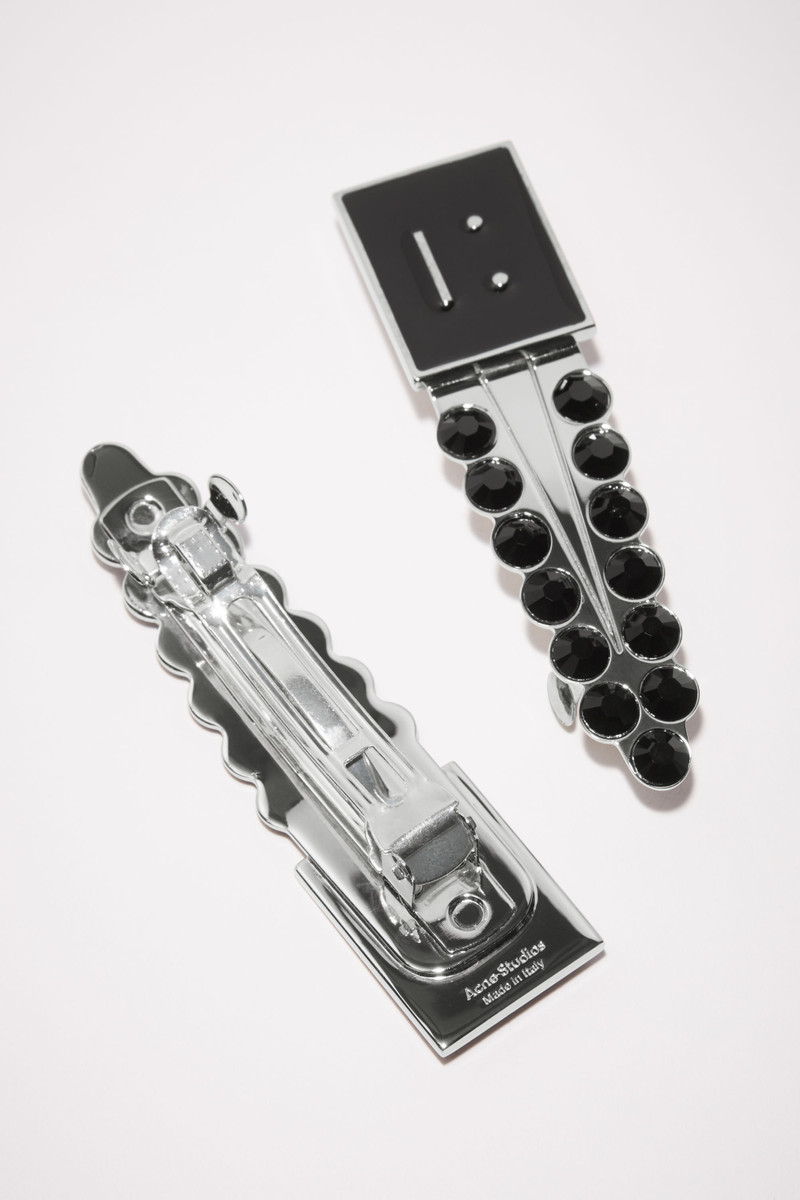 Face logo hairclips - Black 4