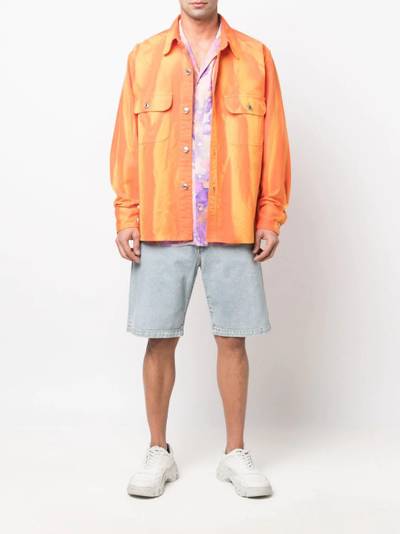 MSGM tie-dye effect striped shirt outlook