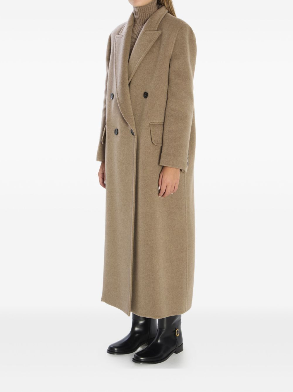 Armonia peaked-lapel cashmere coat - 2