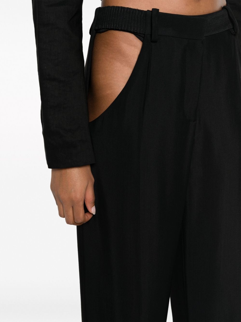 wide-leg cut-out trousers - 5
