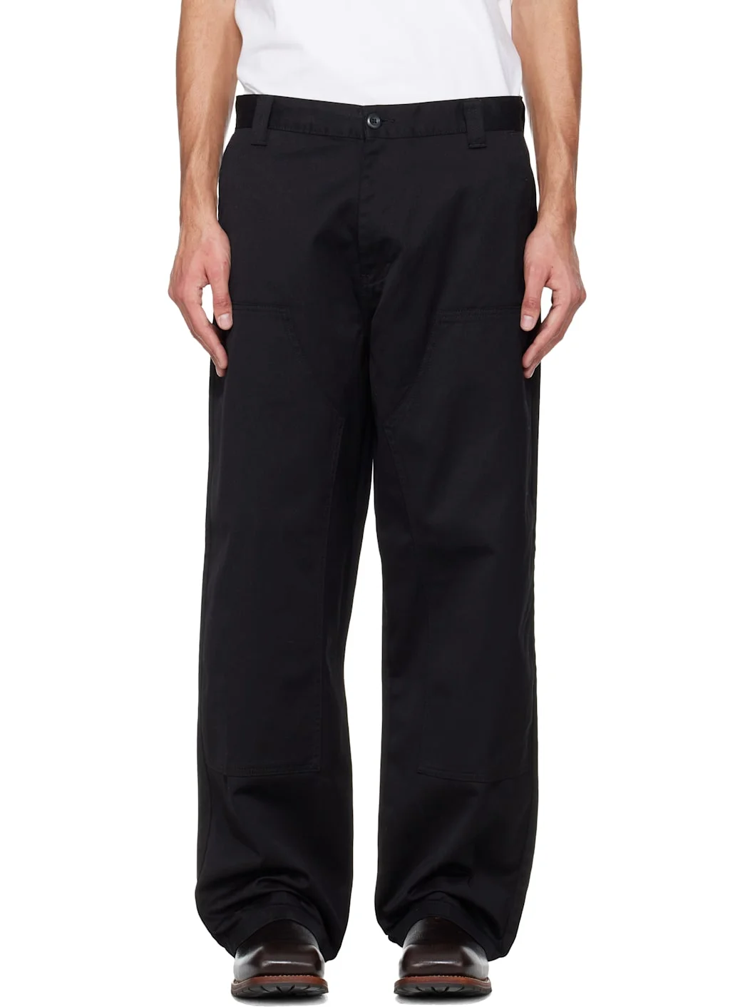 Black Brady Double Knee Chino Trousers - 1