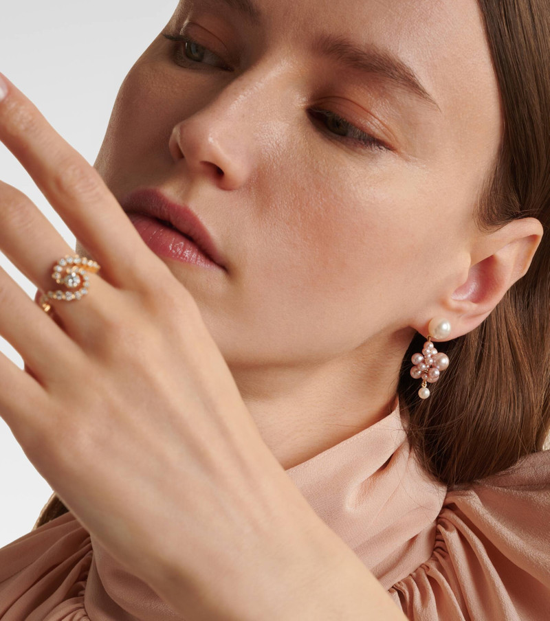 SOPHIE BILLE BRAHE Botticelli 14kt gold earrings with pearls outlook