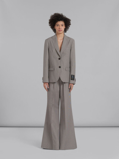 Marni GREY AND RED HOUNDSTOOTH CHECK TROUSERS WITH LOGO WAIST outlook