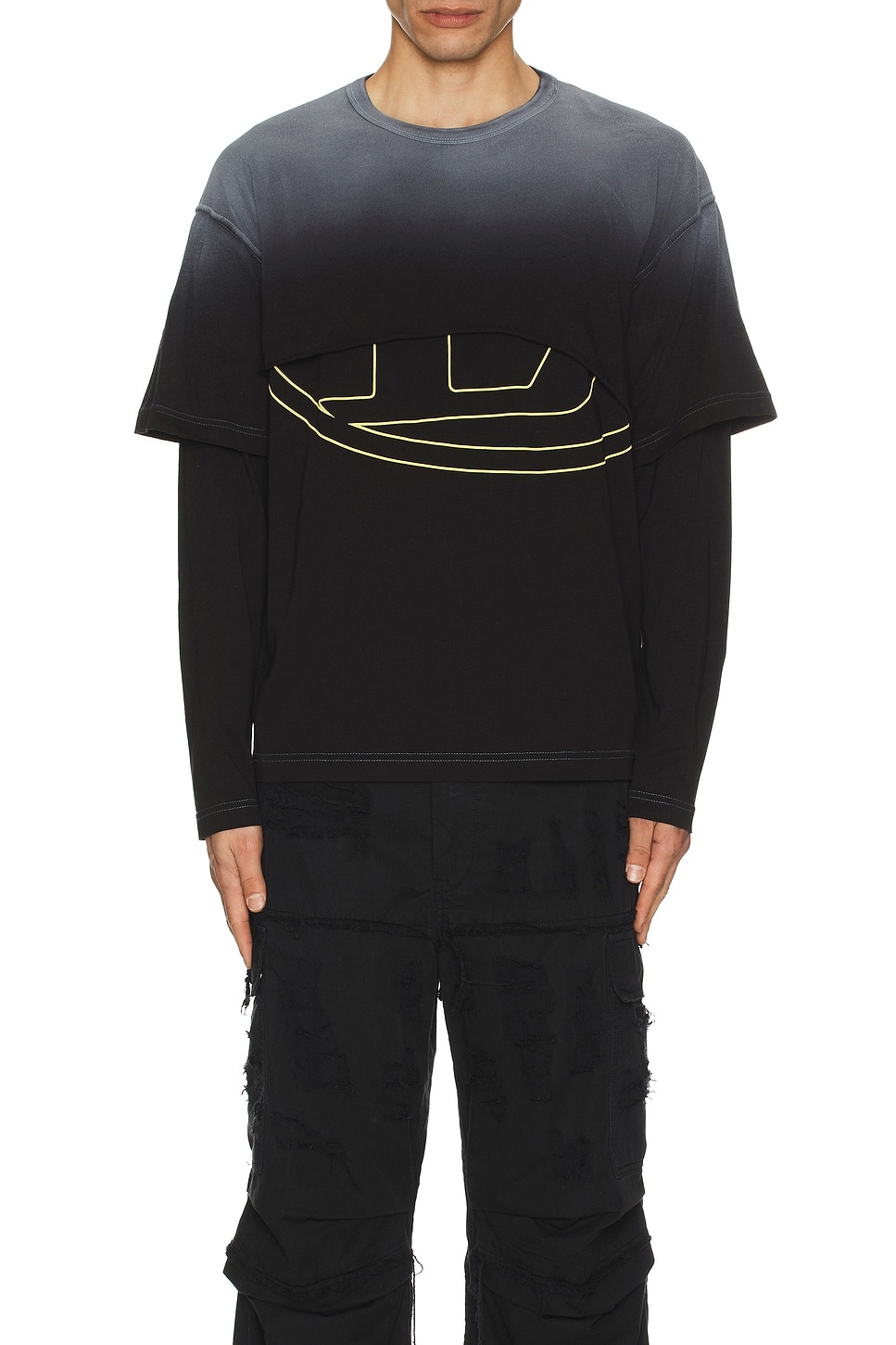 【DIESEL】t-besh-cut DIESEL Long Sleeve T-shirt T-besh-cut, in Black for Men | Lyst