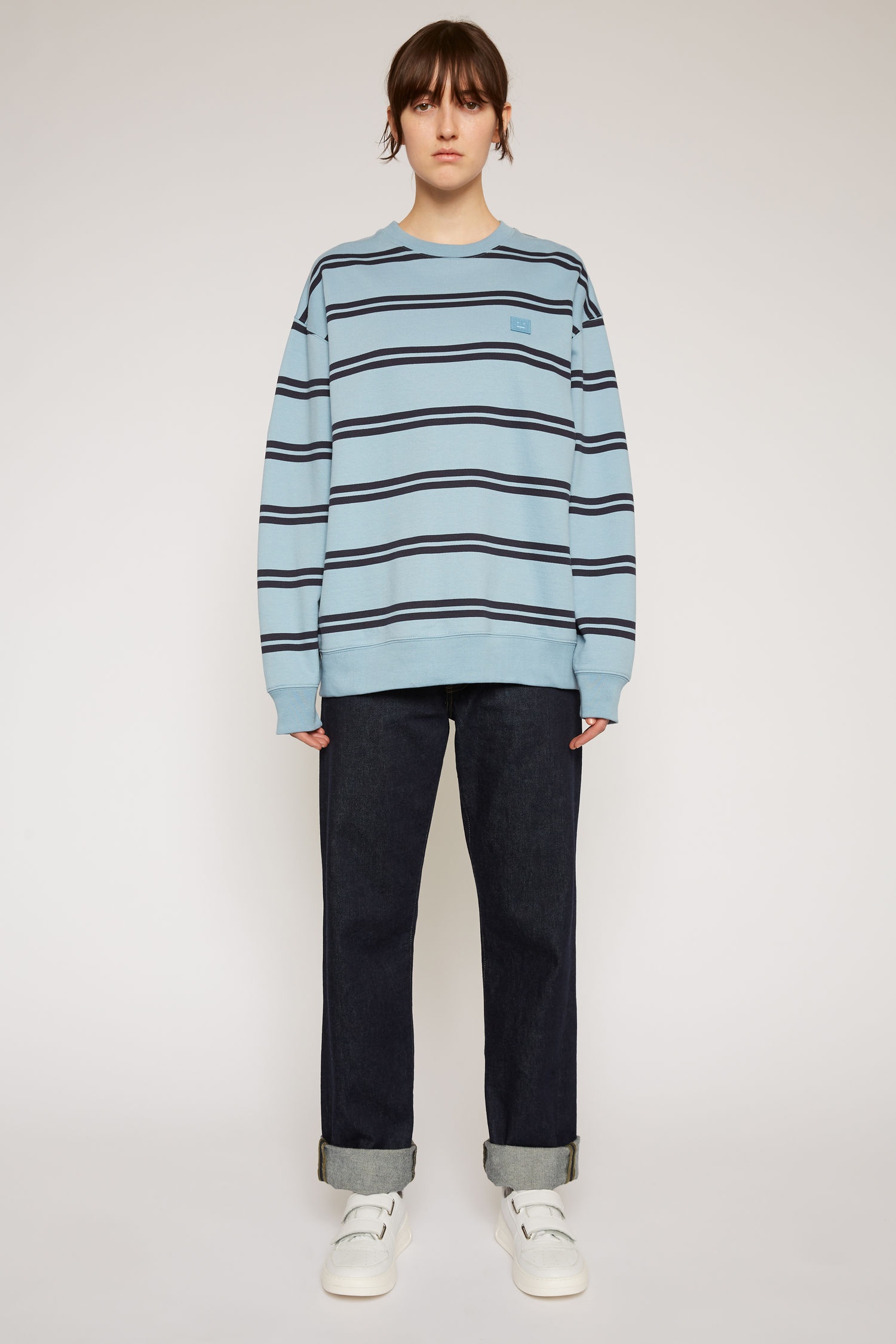 Oversized stripe sweatshirt mineral blue - 2