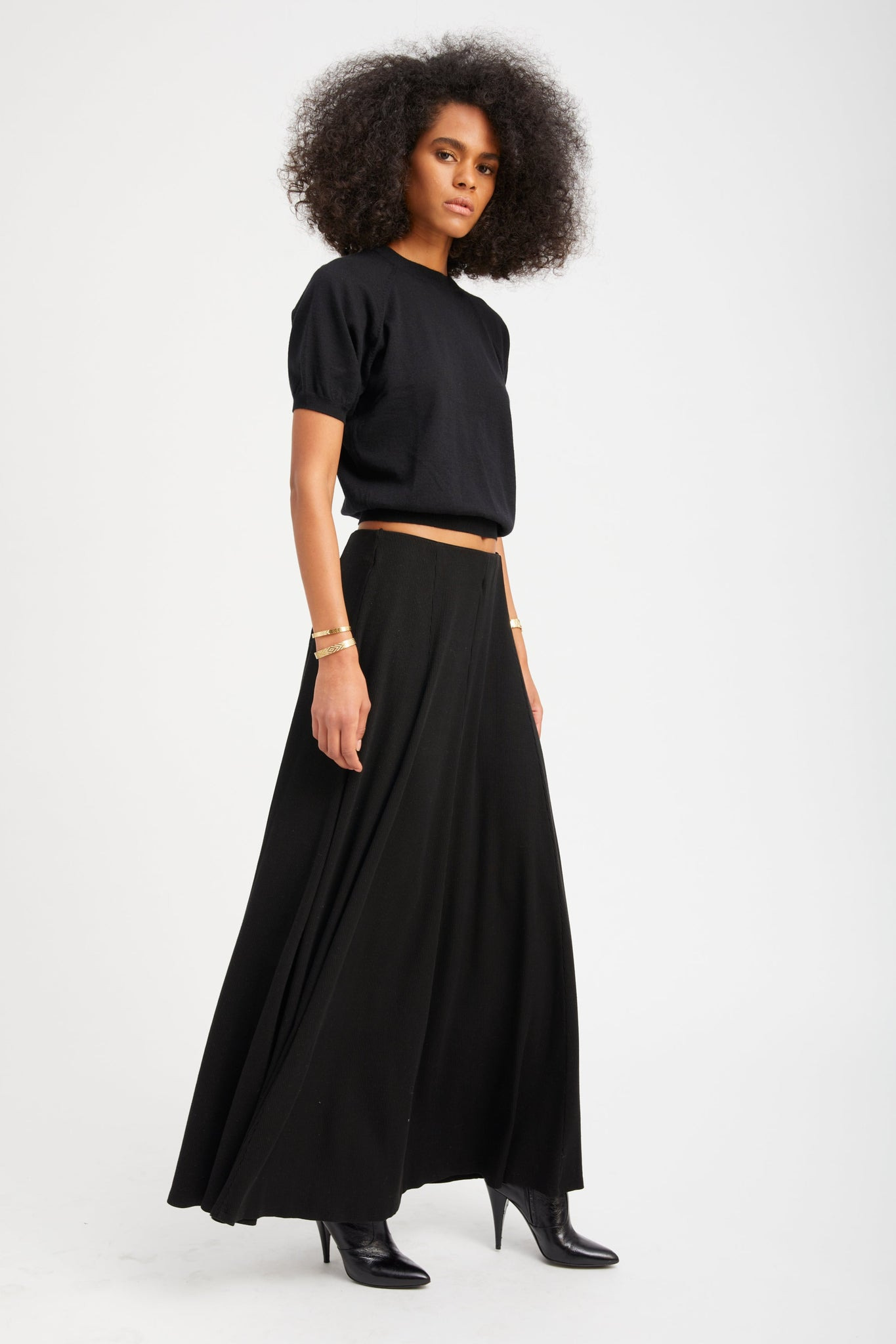 BLACK RIB BRIGITTE MAXI SKIRT - 4