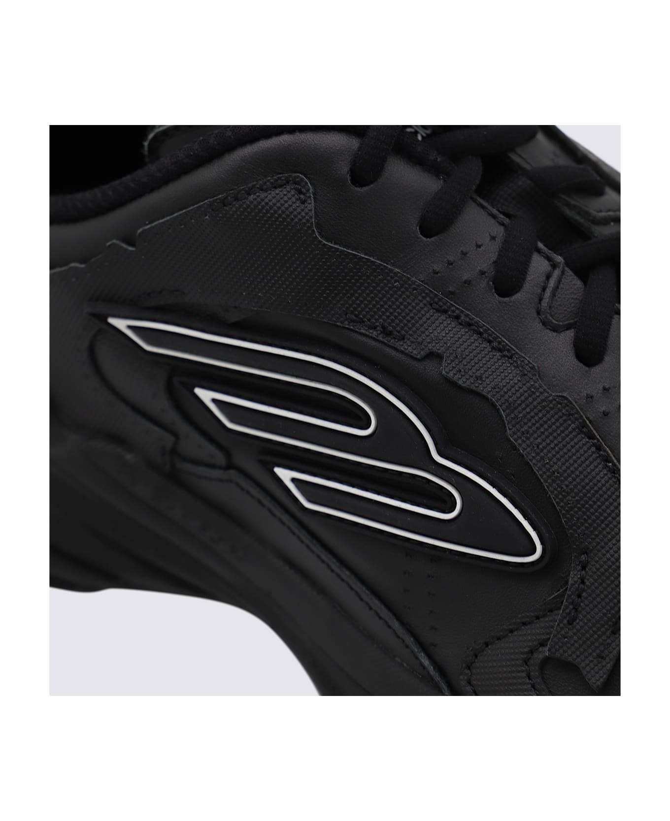Black Leather Monday Sneakers - 4