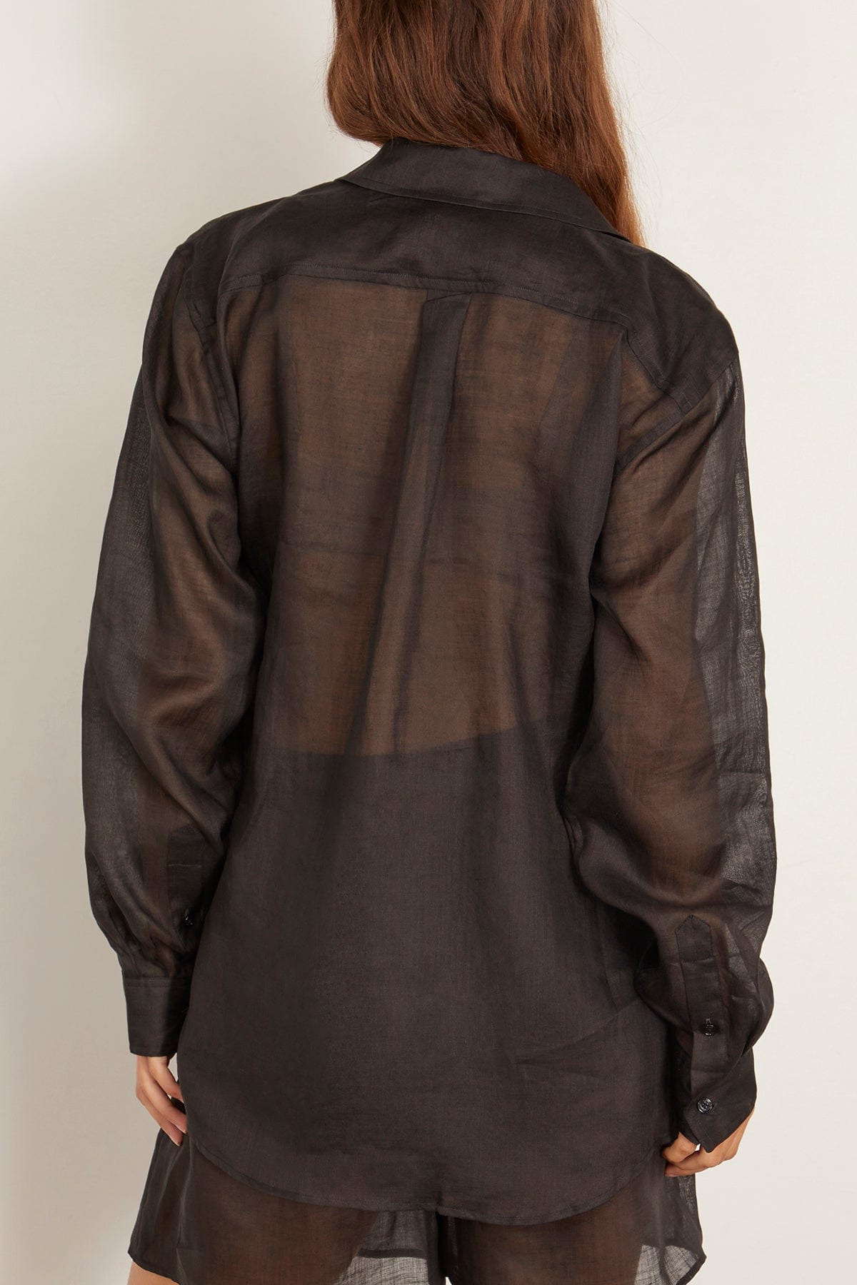 Double Collar Shirt in Black - 5