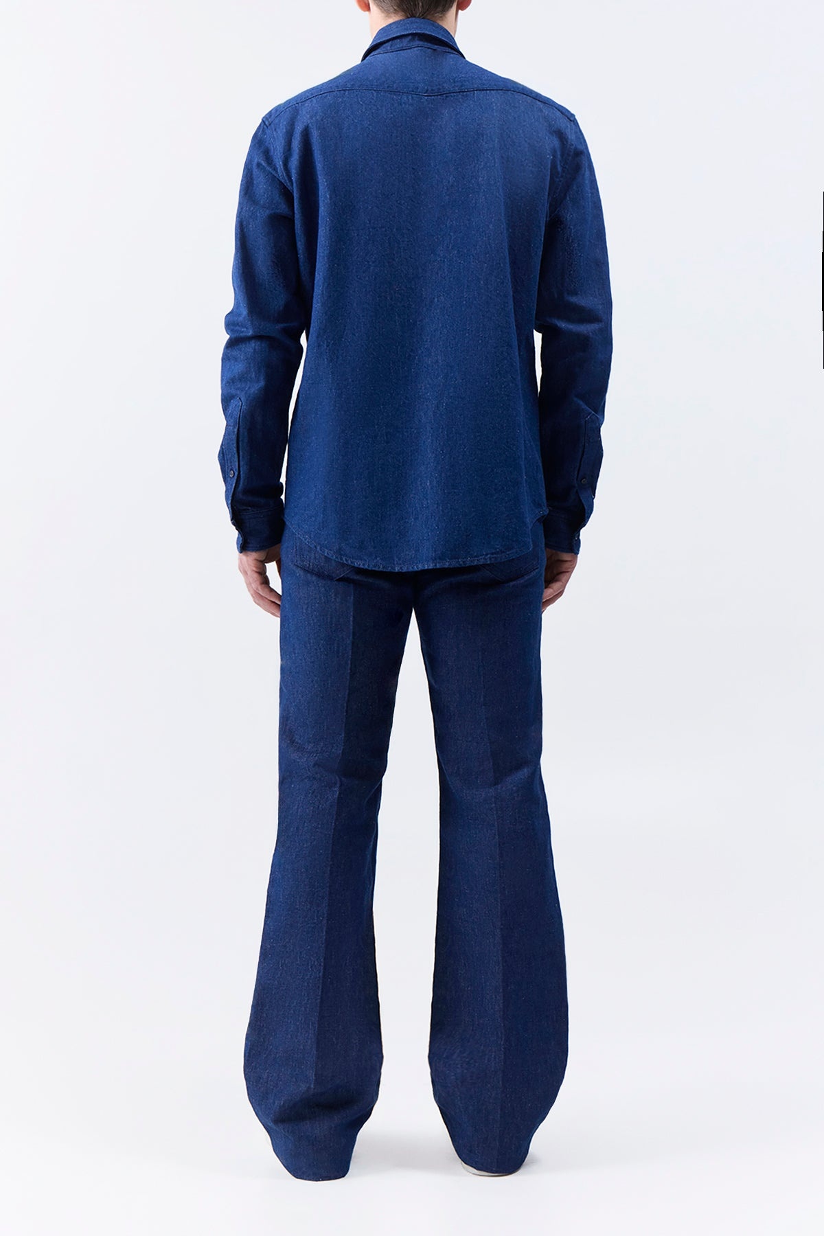 Cholul Shirt in Recycled Cotton Linen Denim - 5