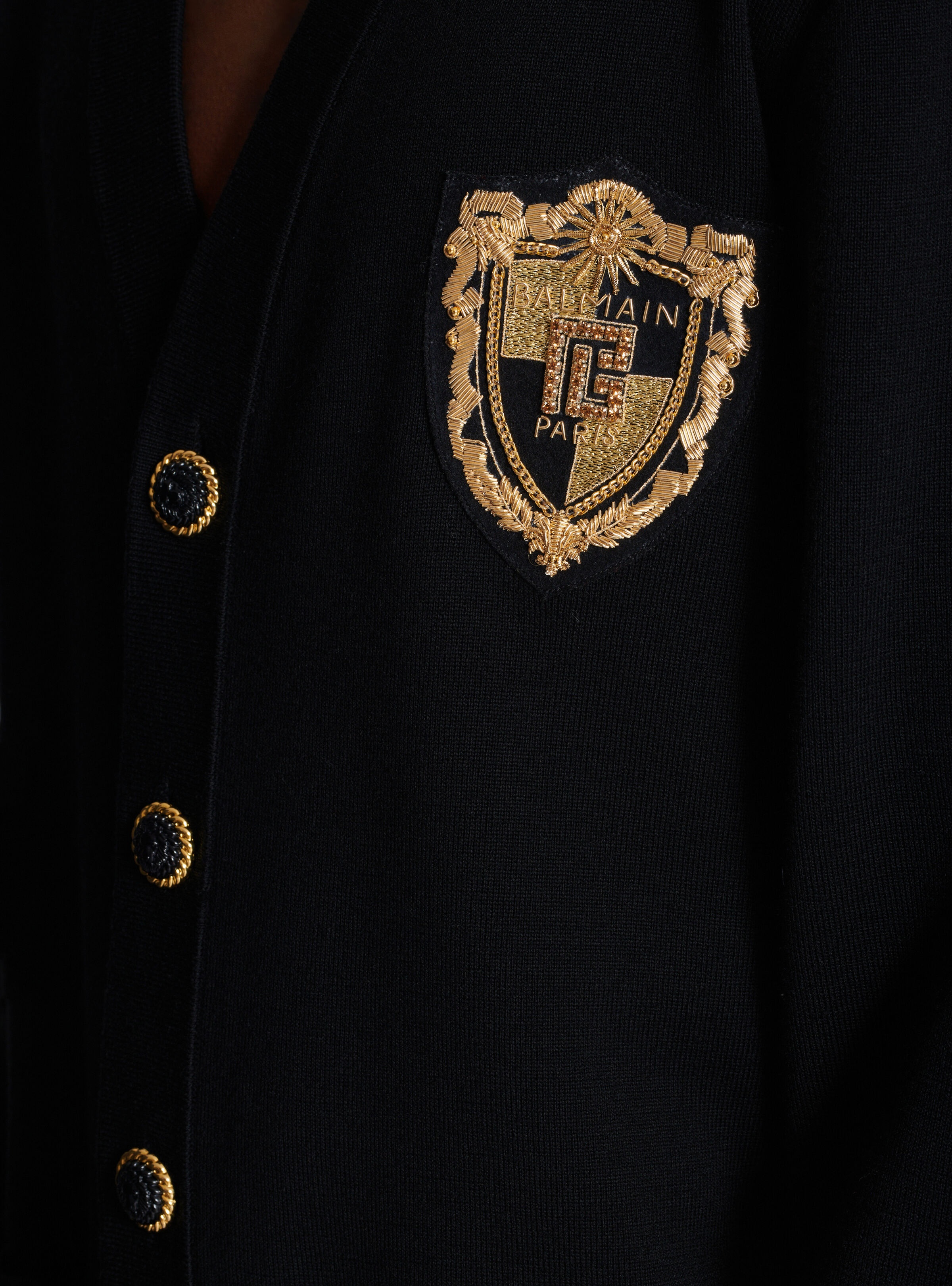 Knit cardigan with embroidered patch - 8