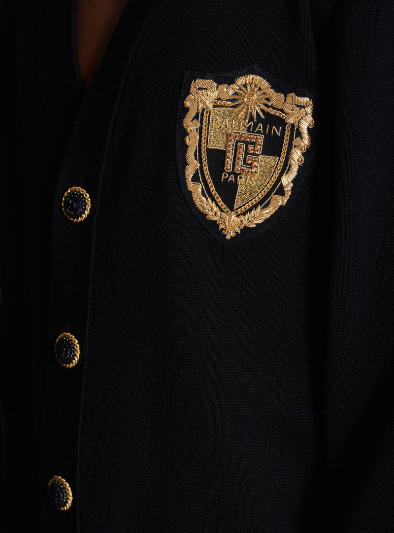 Knit cardigan with embroidered patch 8