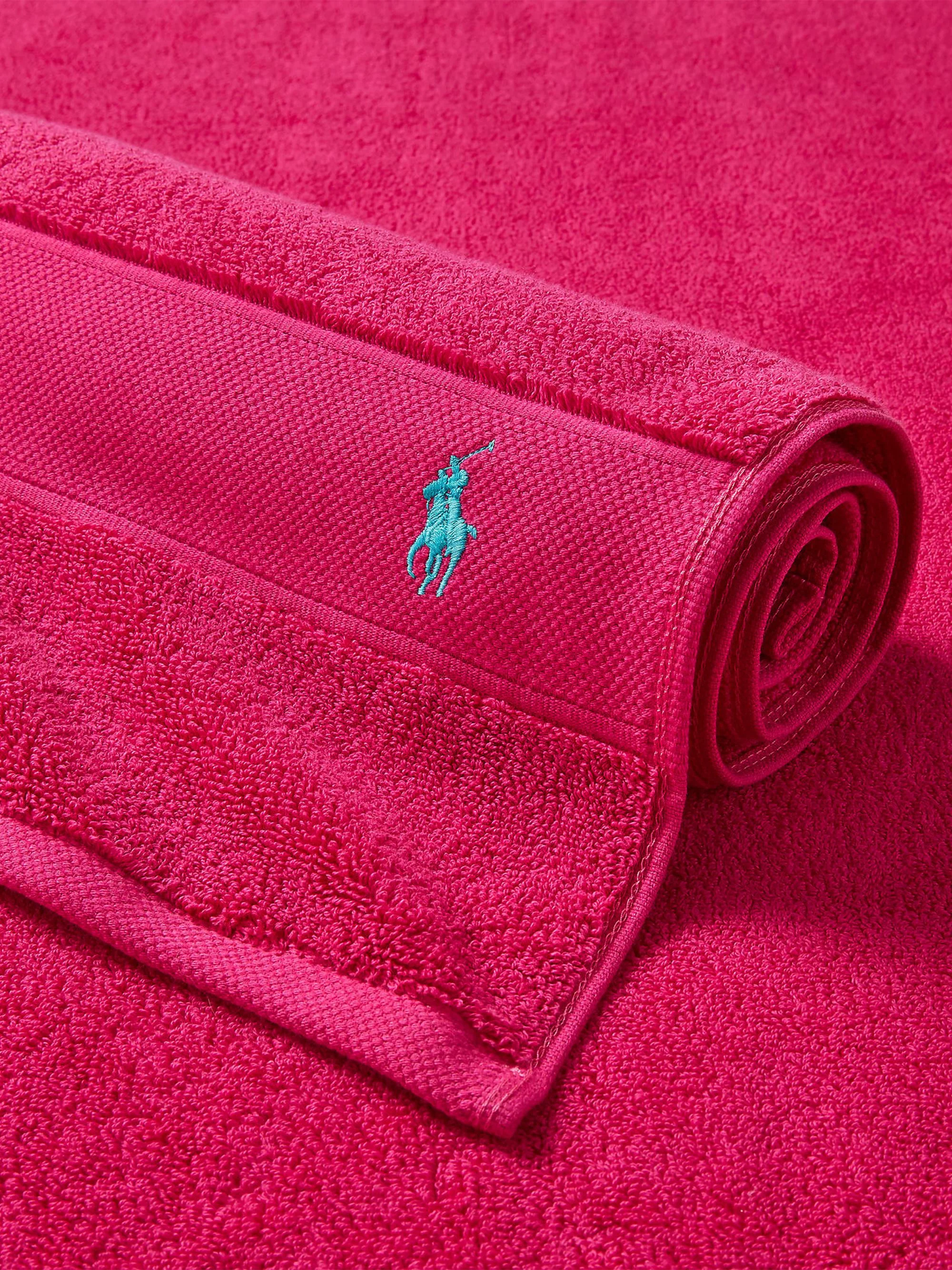 Polo Player Cotton Bath Mat - Pink Sky - 1