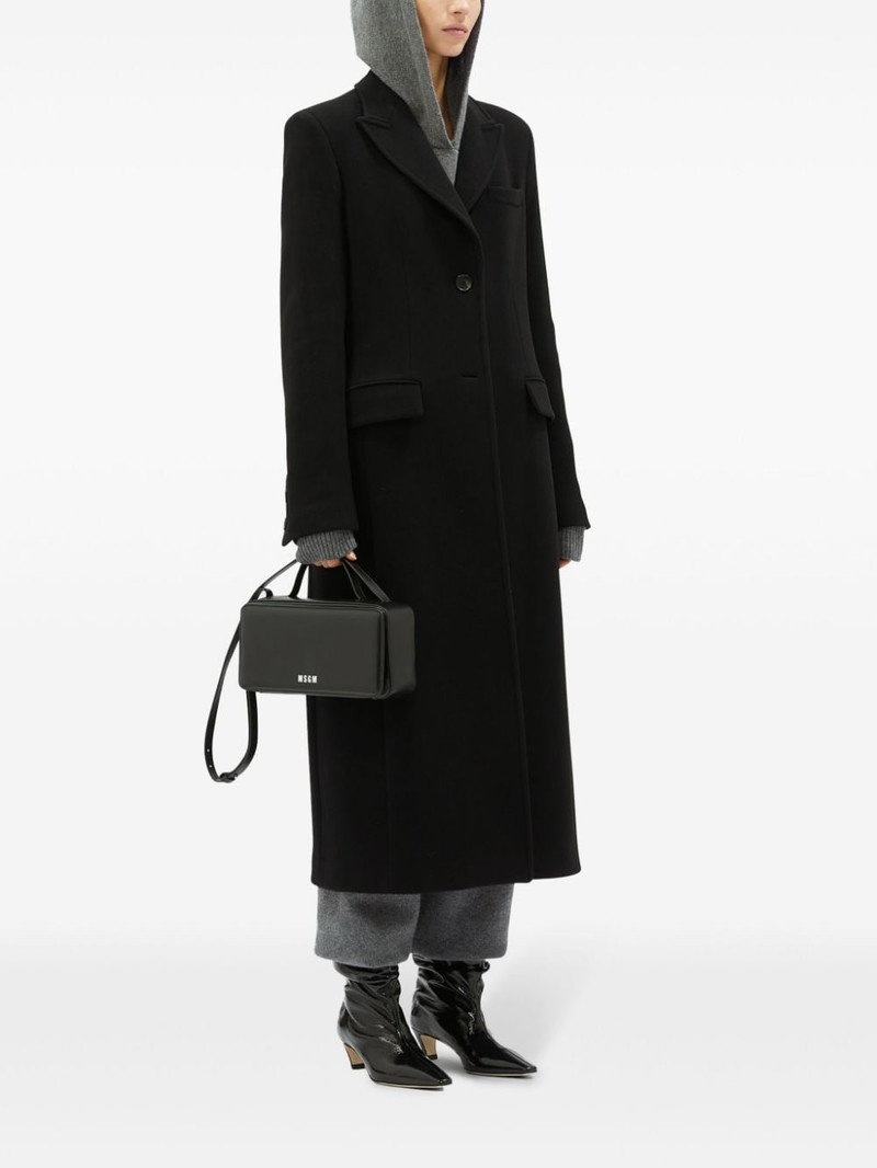 MSGM notched-lapel button-fastening coat outlook